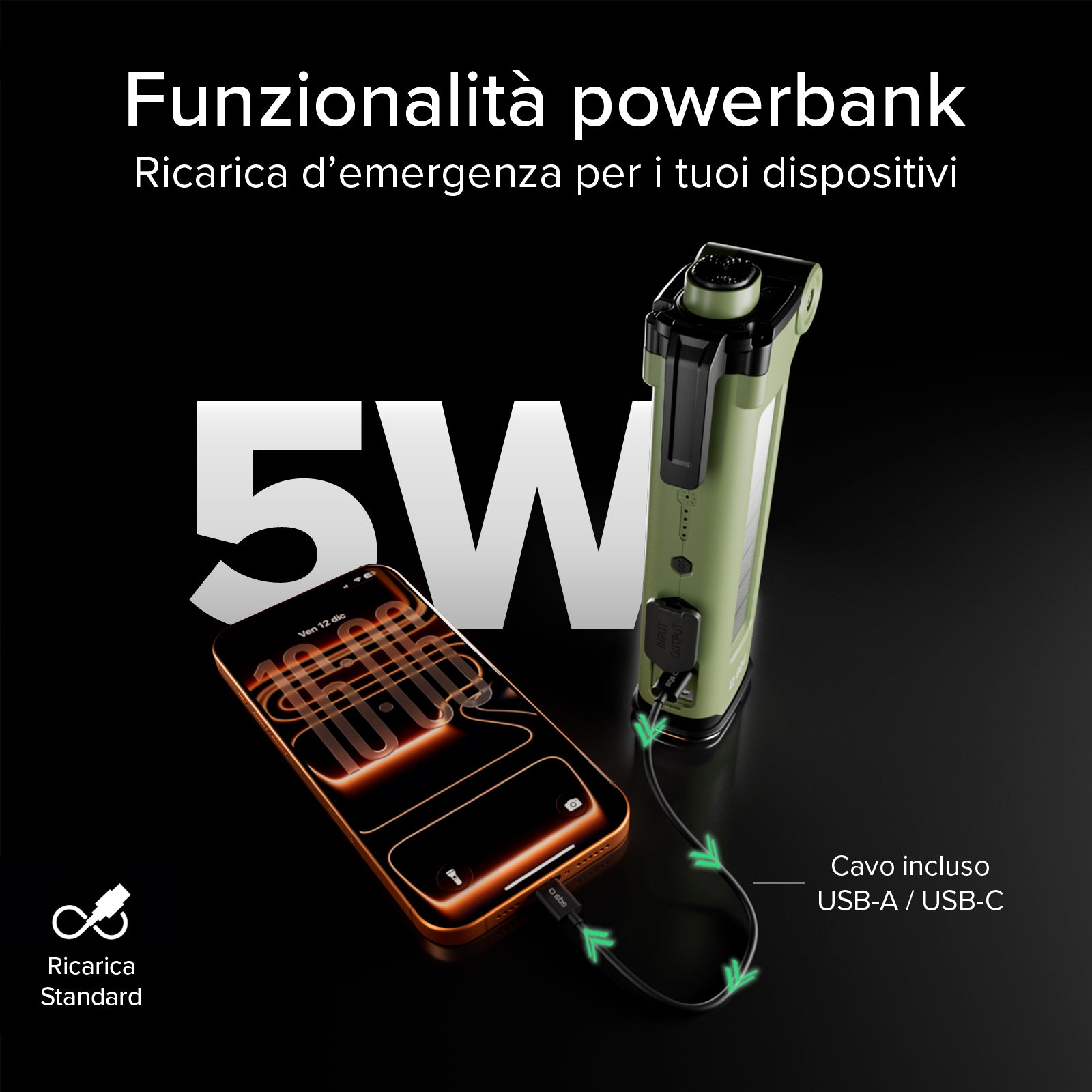 Batería externa multifuncional de 3000 mAh con kit de equipamiento SOS