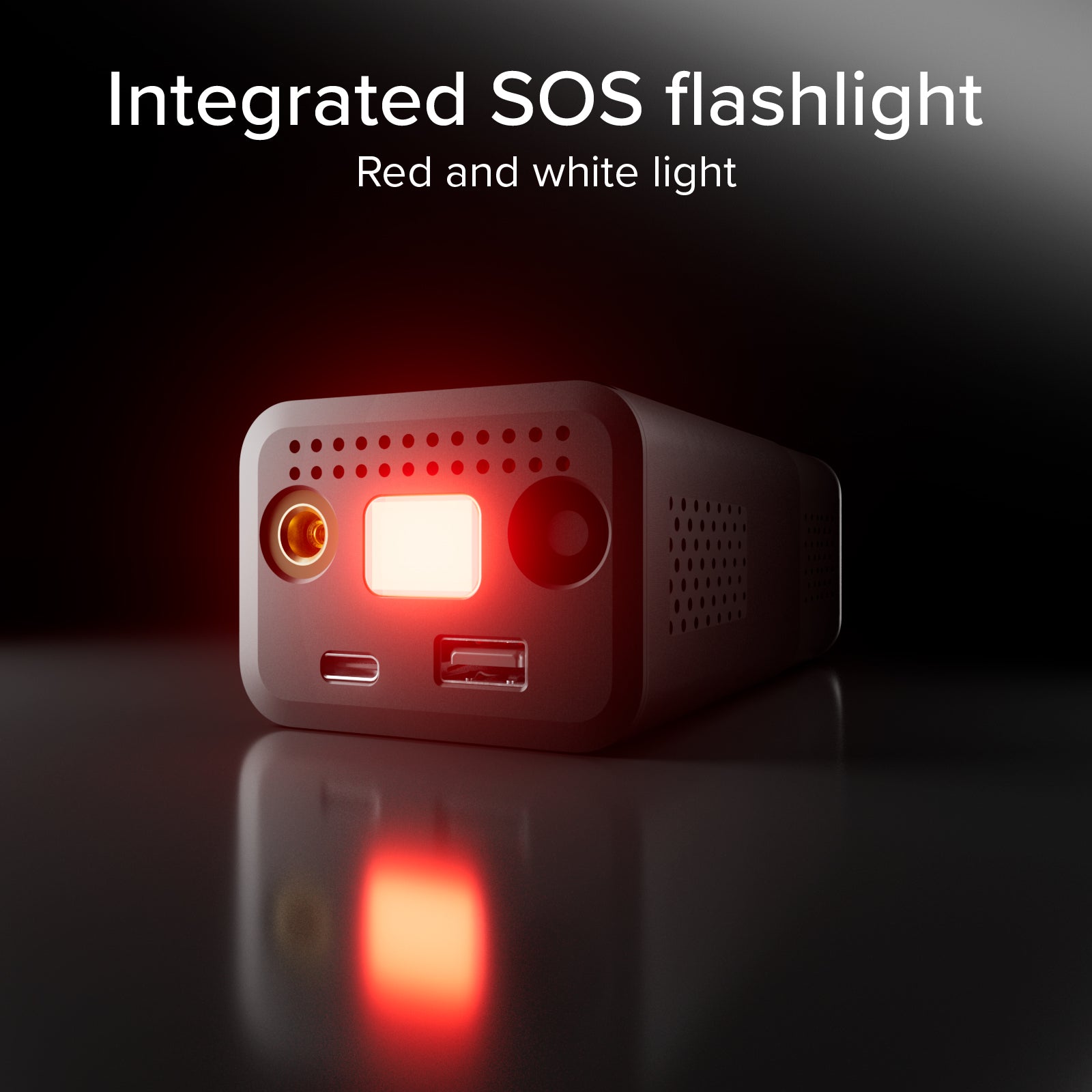 Compresor portátil con función batería externa 3600 mAh 5 W y linterna LED para emergencias en exteriores