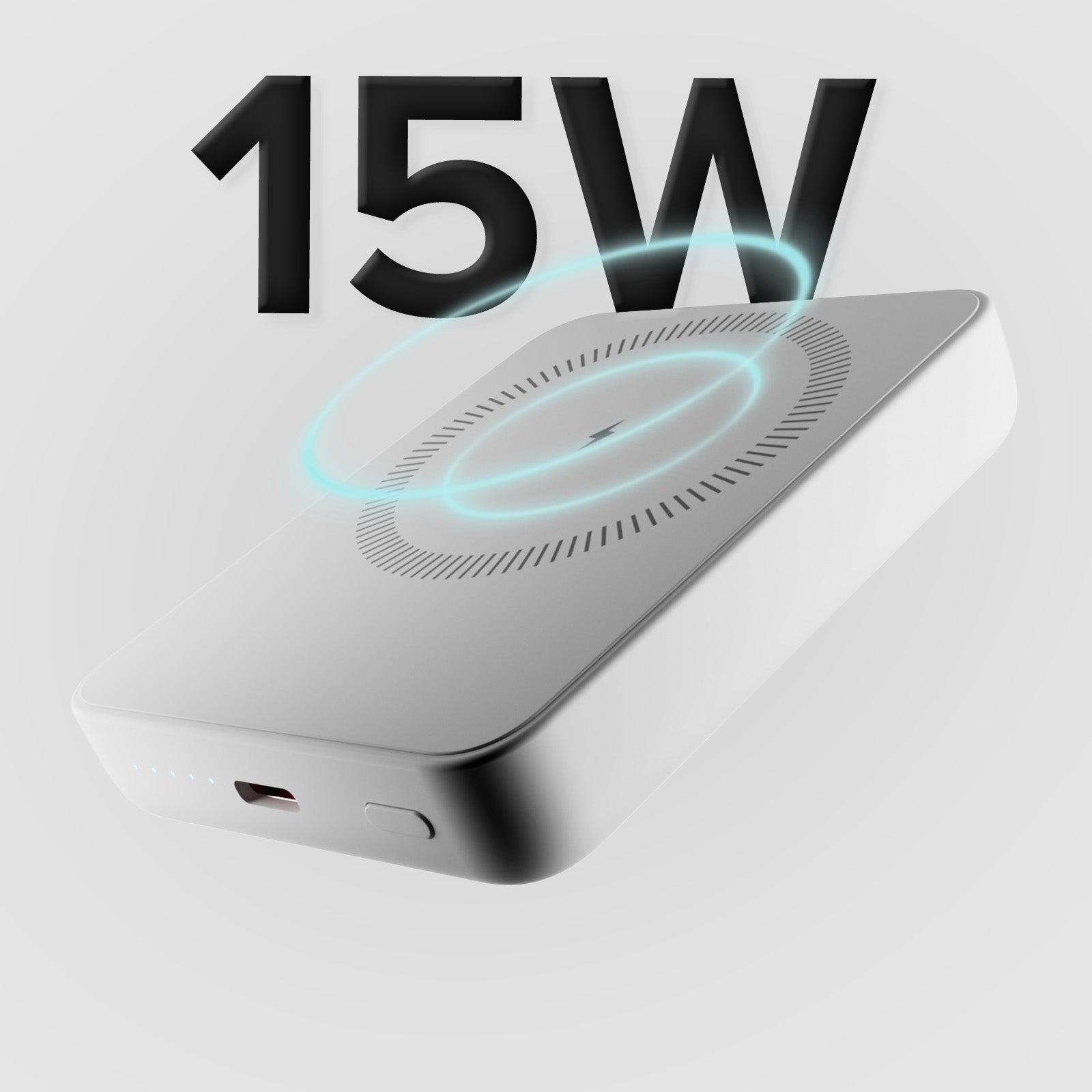 Power bank 5000 mAh wireless ultra compatto