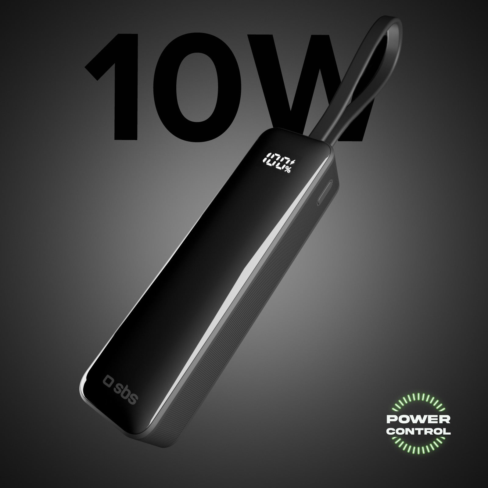 Power bank 5000 mAh con cavo USB-C integrato e display