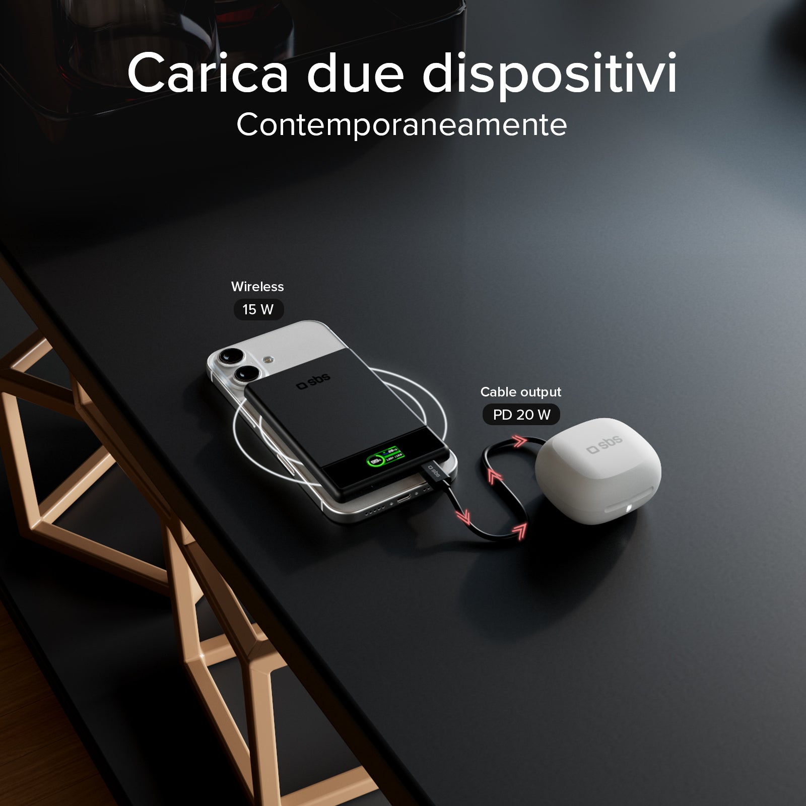 Power bank magnetico 5000 mAh con display e ricarica 15W