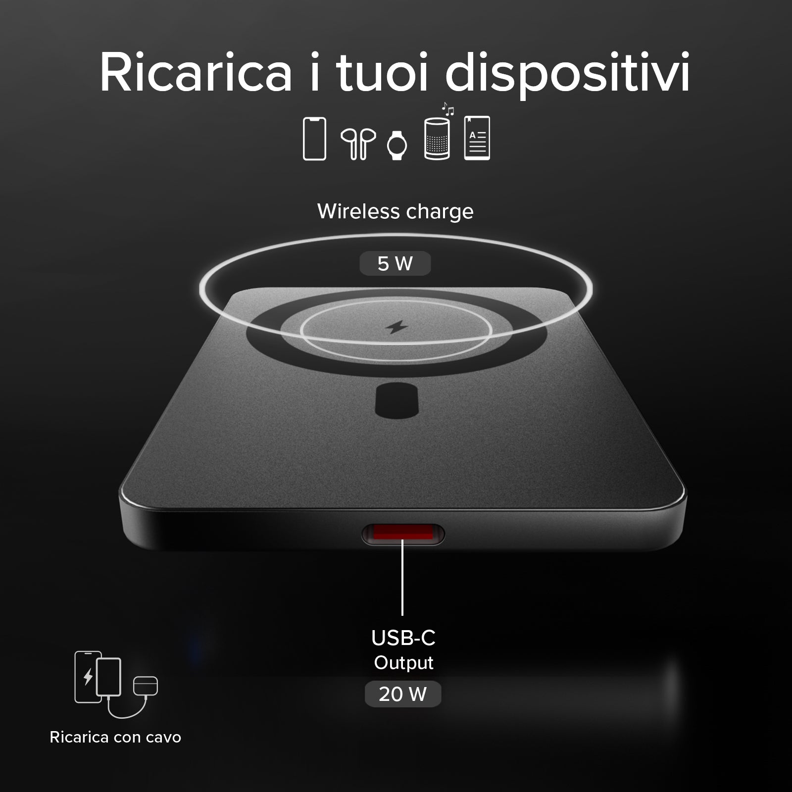 PowerBank magnetico extra-slim 5000mAh