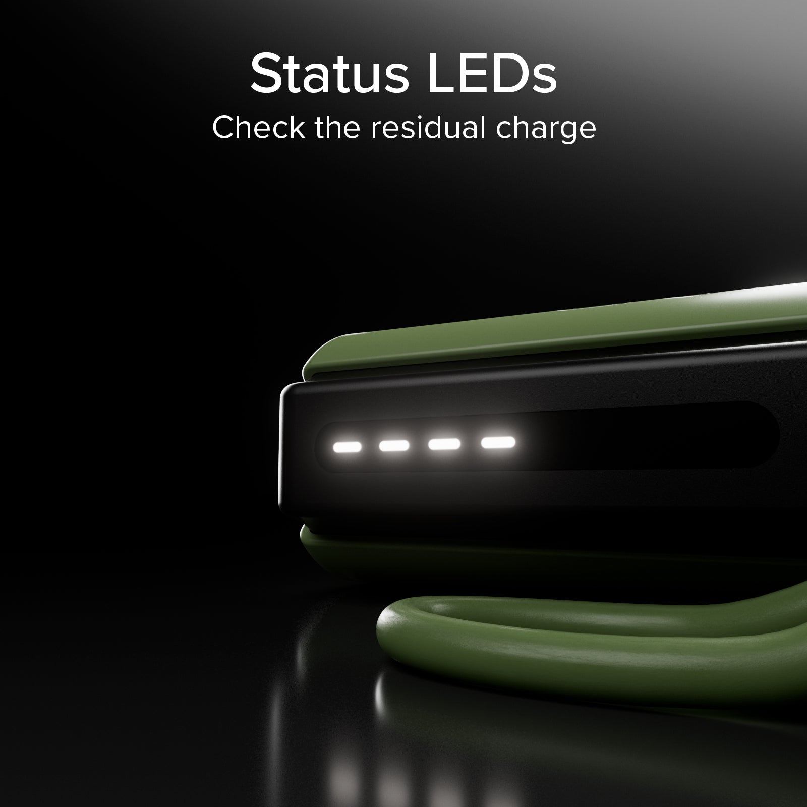 Batería externa compacta de 5000 mAh con linterna LED, puerto USB-C de 10 W, cable USB-C incluido, ideal para la vida al aire libre y las acampadas