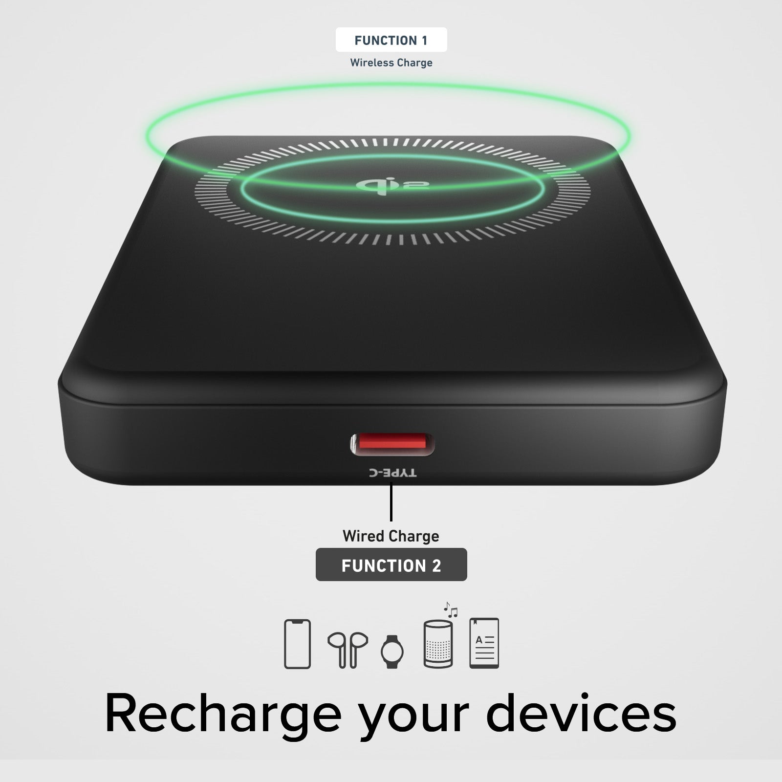 5000 mAh MagSafe-compatible Mag Power Bank Qi2