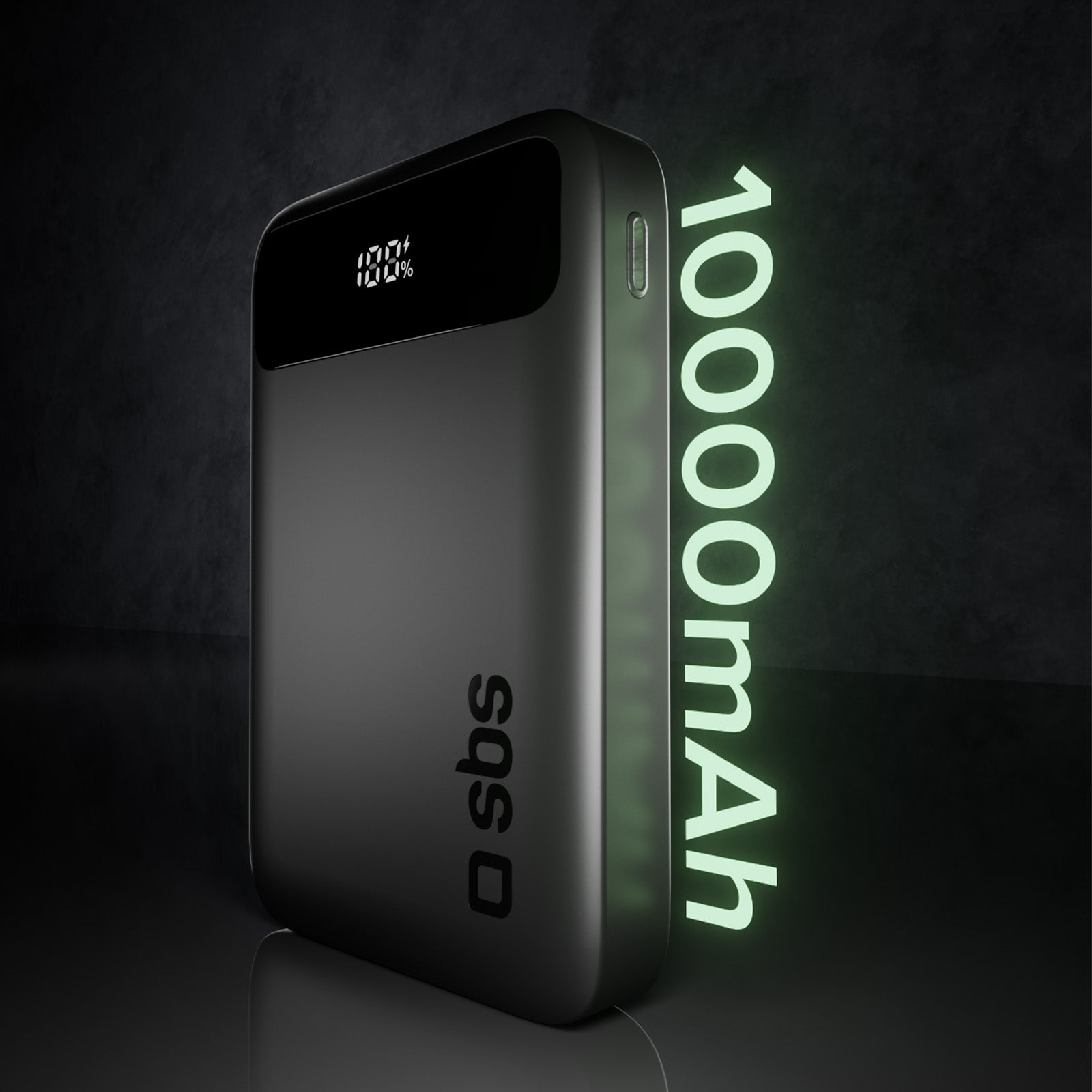 Batería externa compacta de 10000mah con carga rápida y pantalla LCD