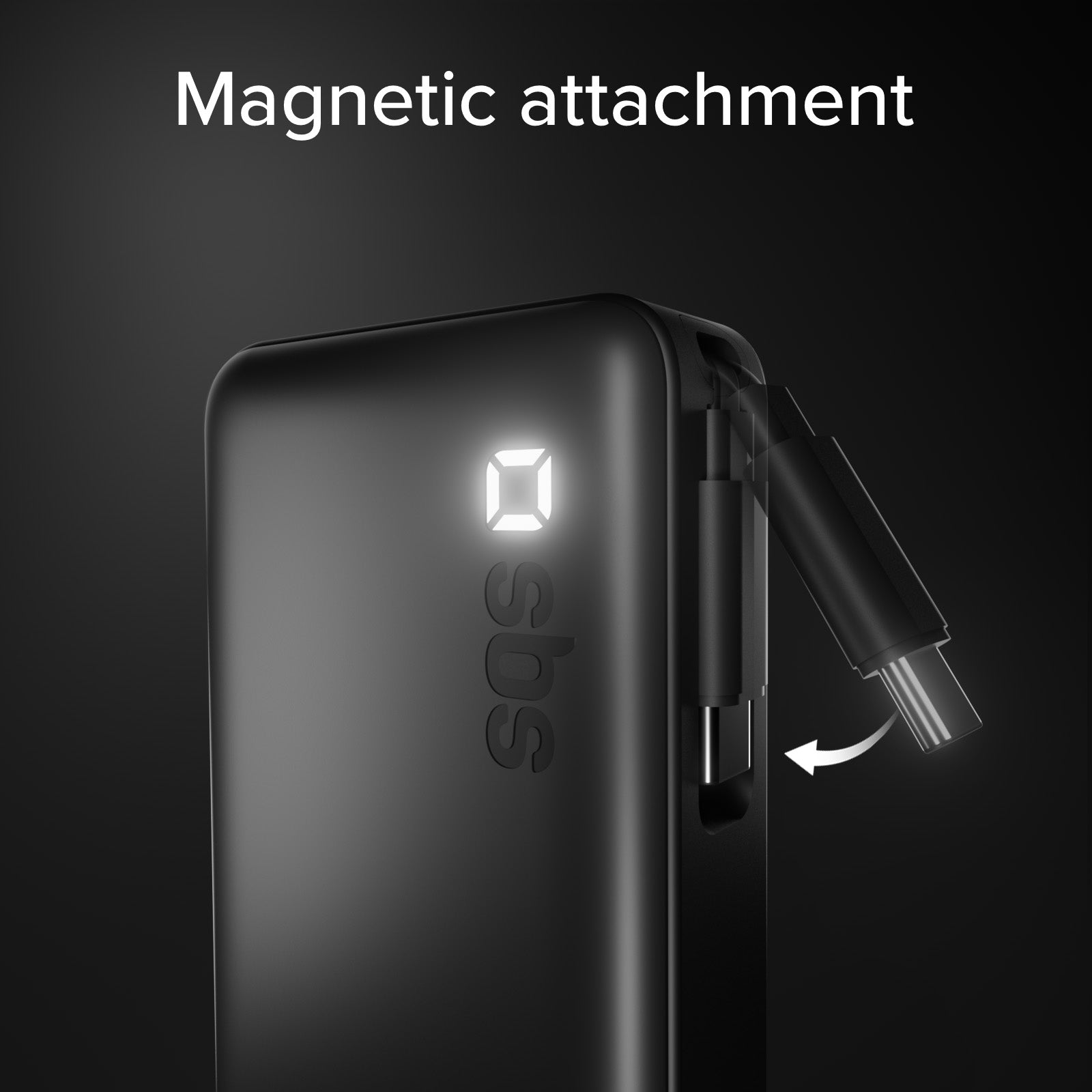 Powerbank 10.000&nbsp;mAh mit einziehbarem USB-C-Kabel und Schnellaufladung