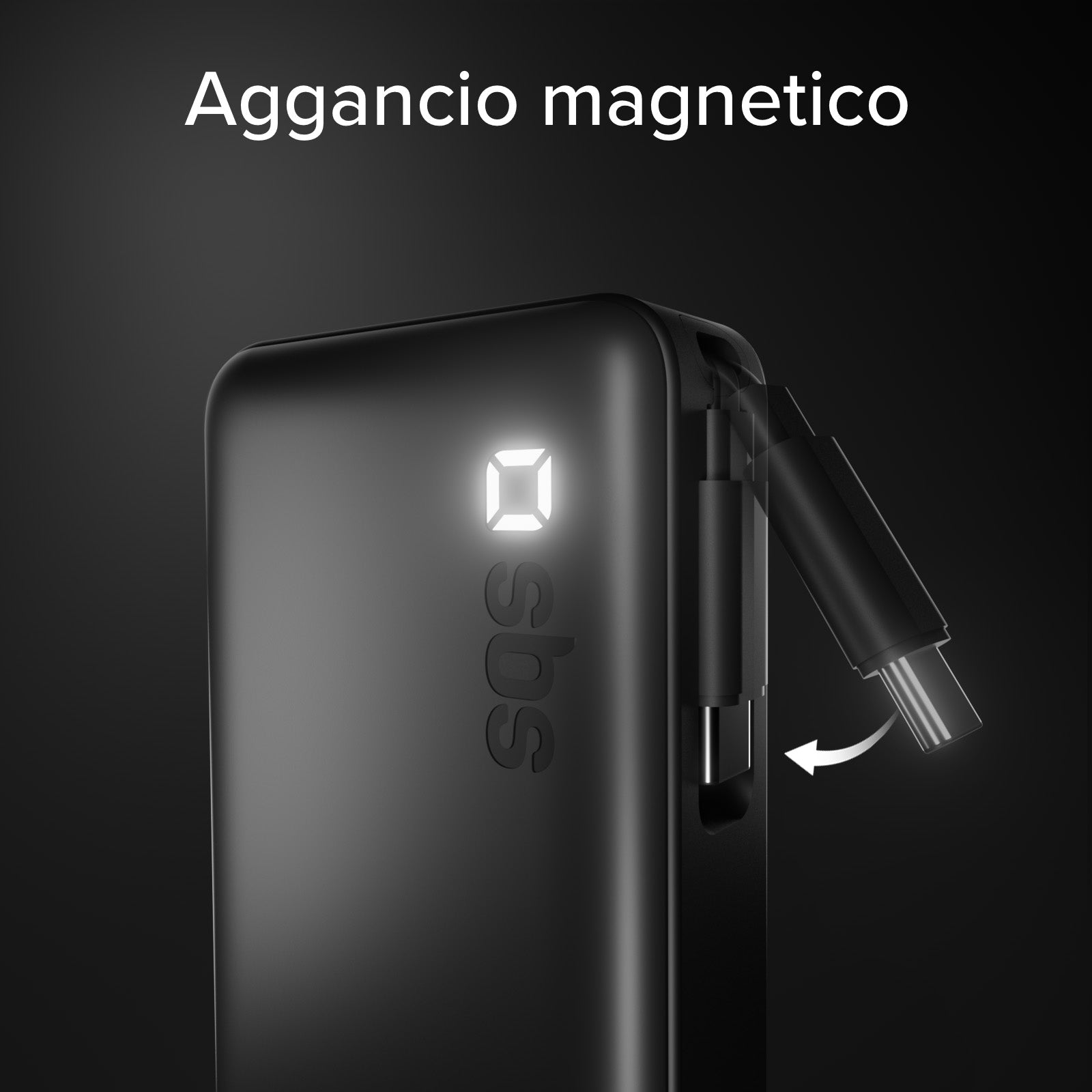 Powerbank 10.000&nbsp;mAh mit einziehbarem USB-C-Kabel und Schnellaufladung