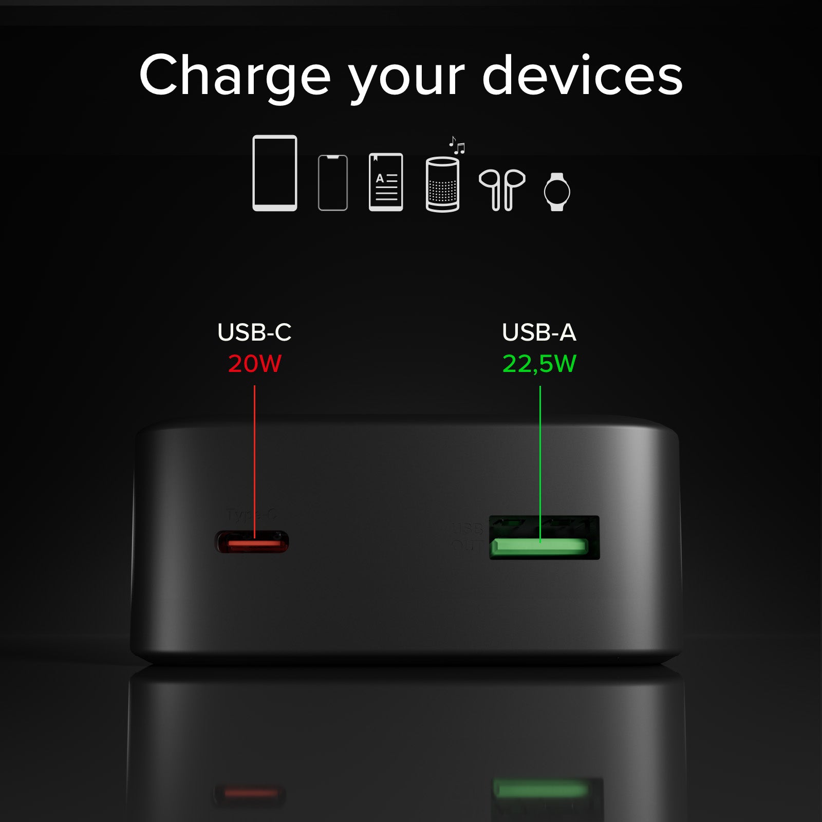 Power Bank 20000 mAh de alta densidad con PD y dos puertos USB