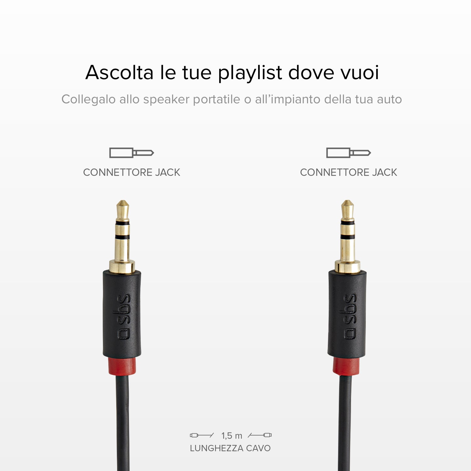 Cavo audio stereo Jack 3,5 mm per cellulari e smartphone