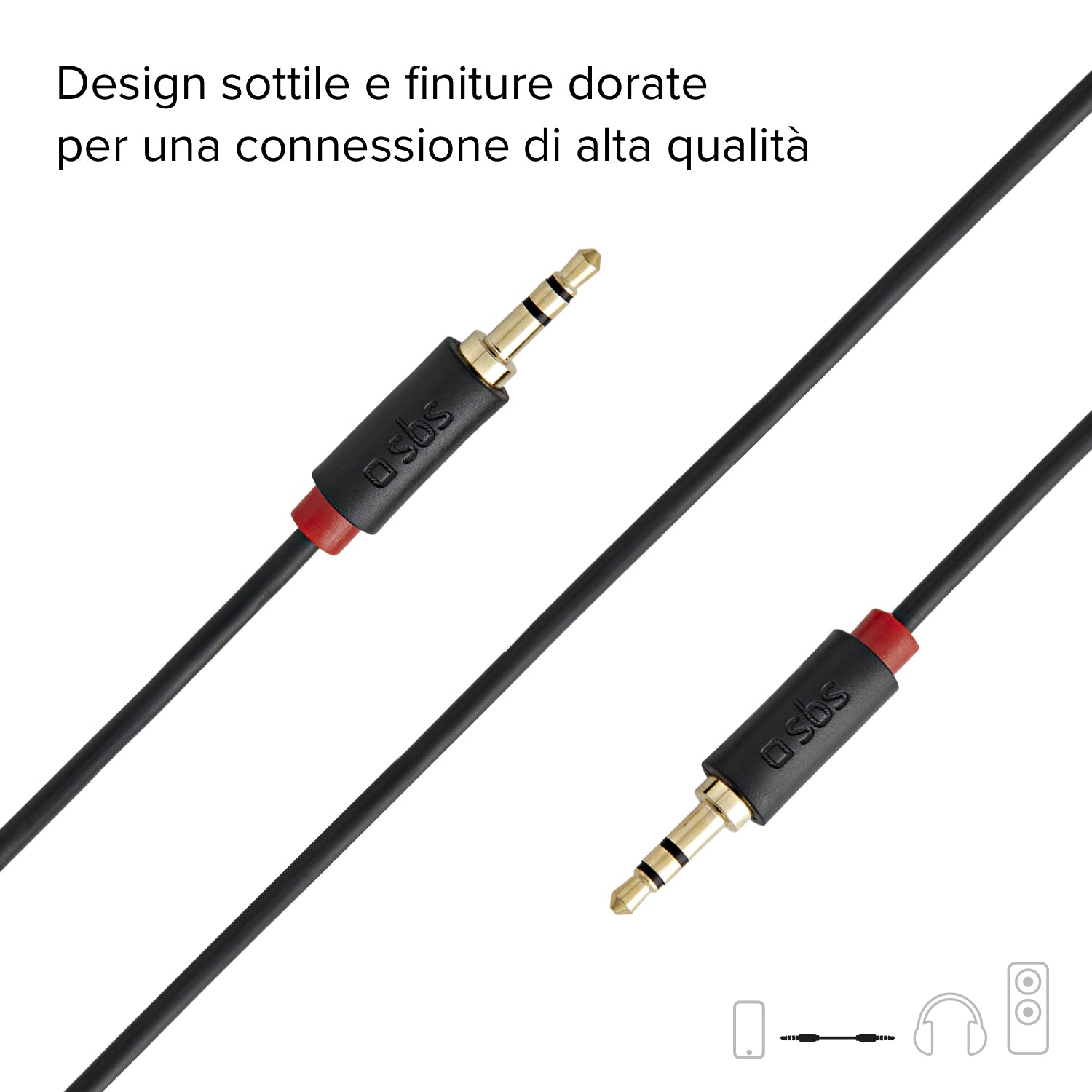Cavo audio stereo Jack 3,5 mm per cellulari e smartphone