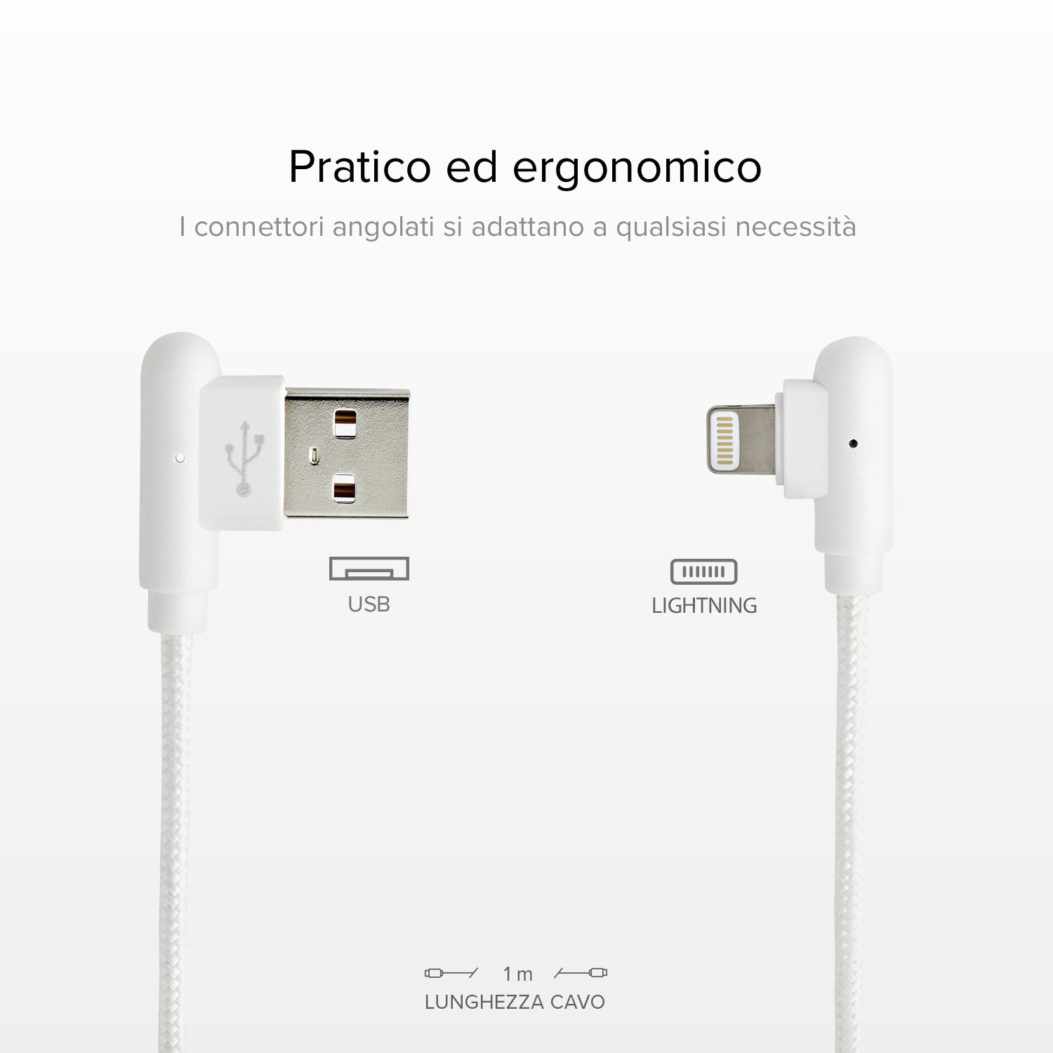 Cavo Lightning con connettori a 90°