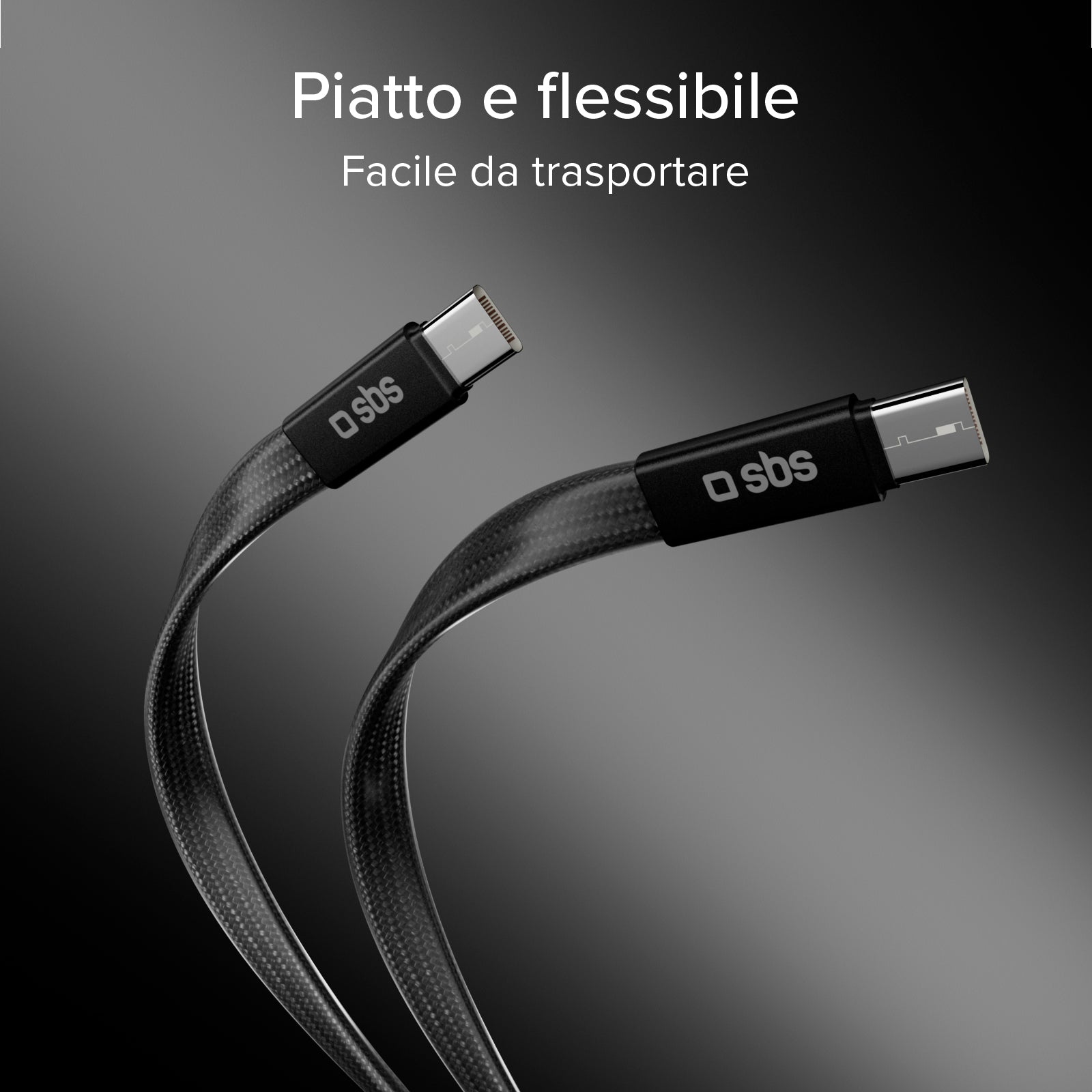 El cable de carga y datos, con conectores USB-C 2.0, 1 m