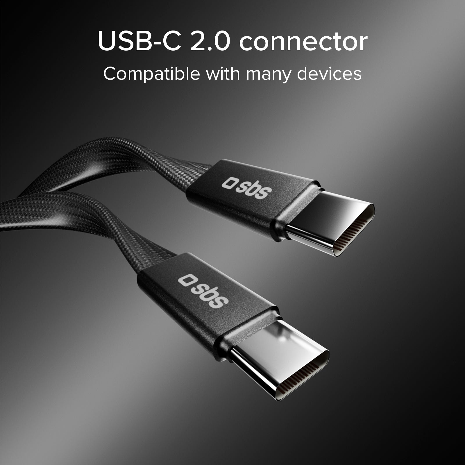 El cable de carga y datos, con conectores USB-C 2.0, 1 m