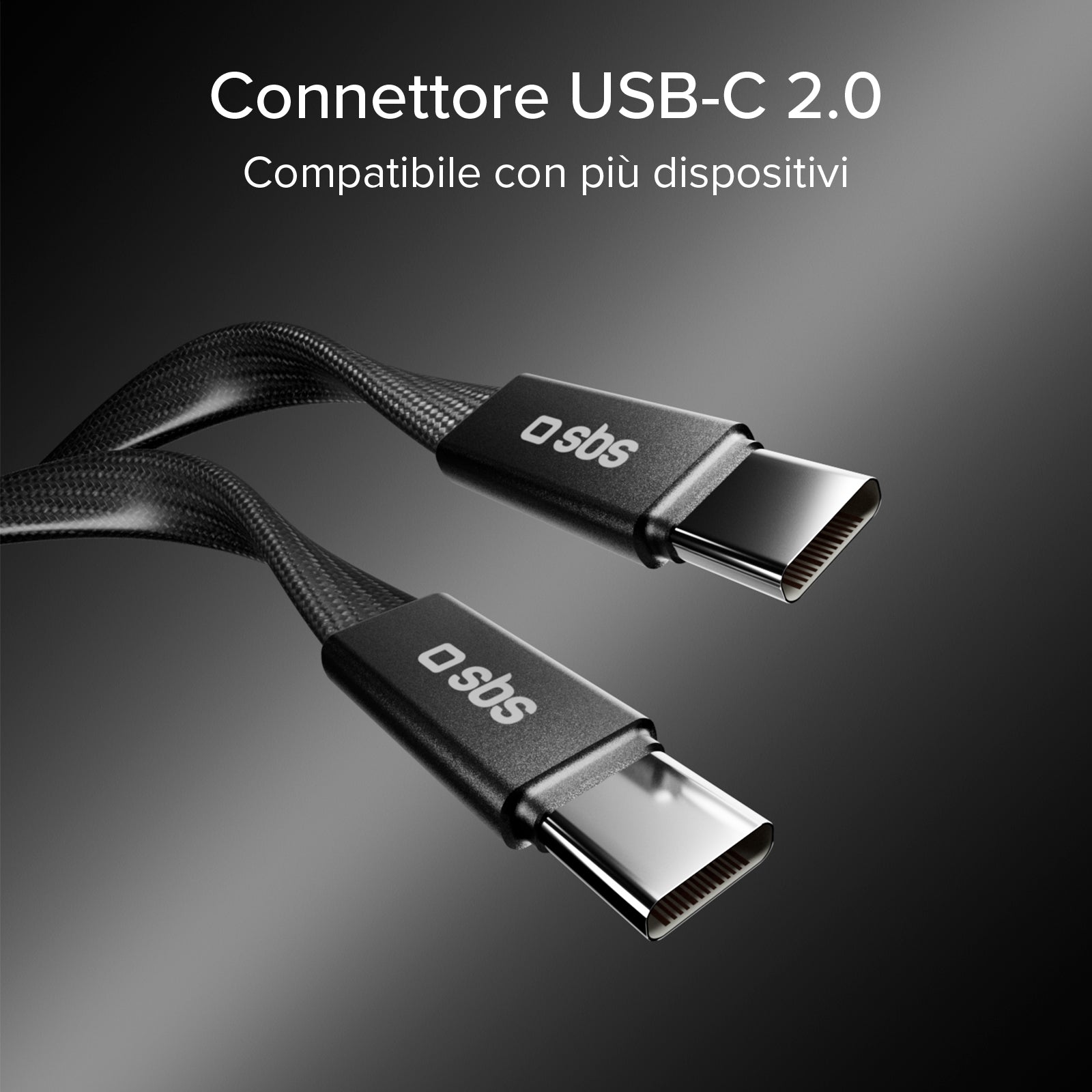 El cable de carga y datos, con conectores USB-C 2.0, 1 m
