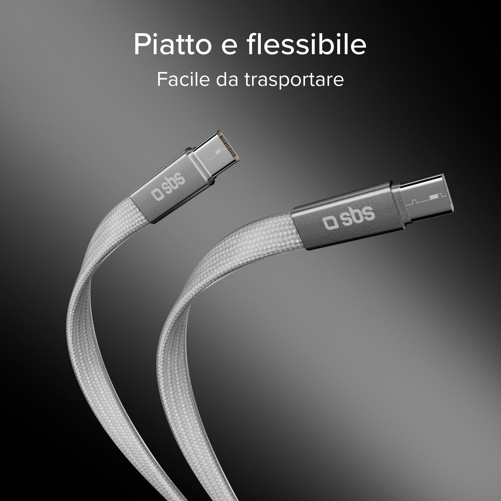 El cable de carga y datos, con conectores USB-C 2.0, 1 m