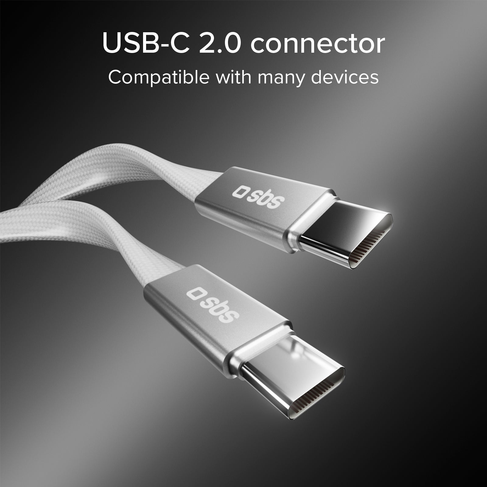 El cable de carga y datos, con conectores USB-C 2.0, 1 m