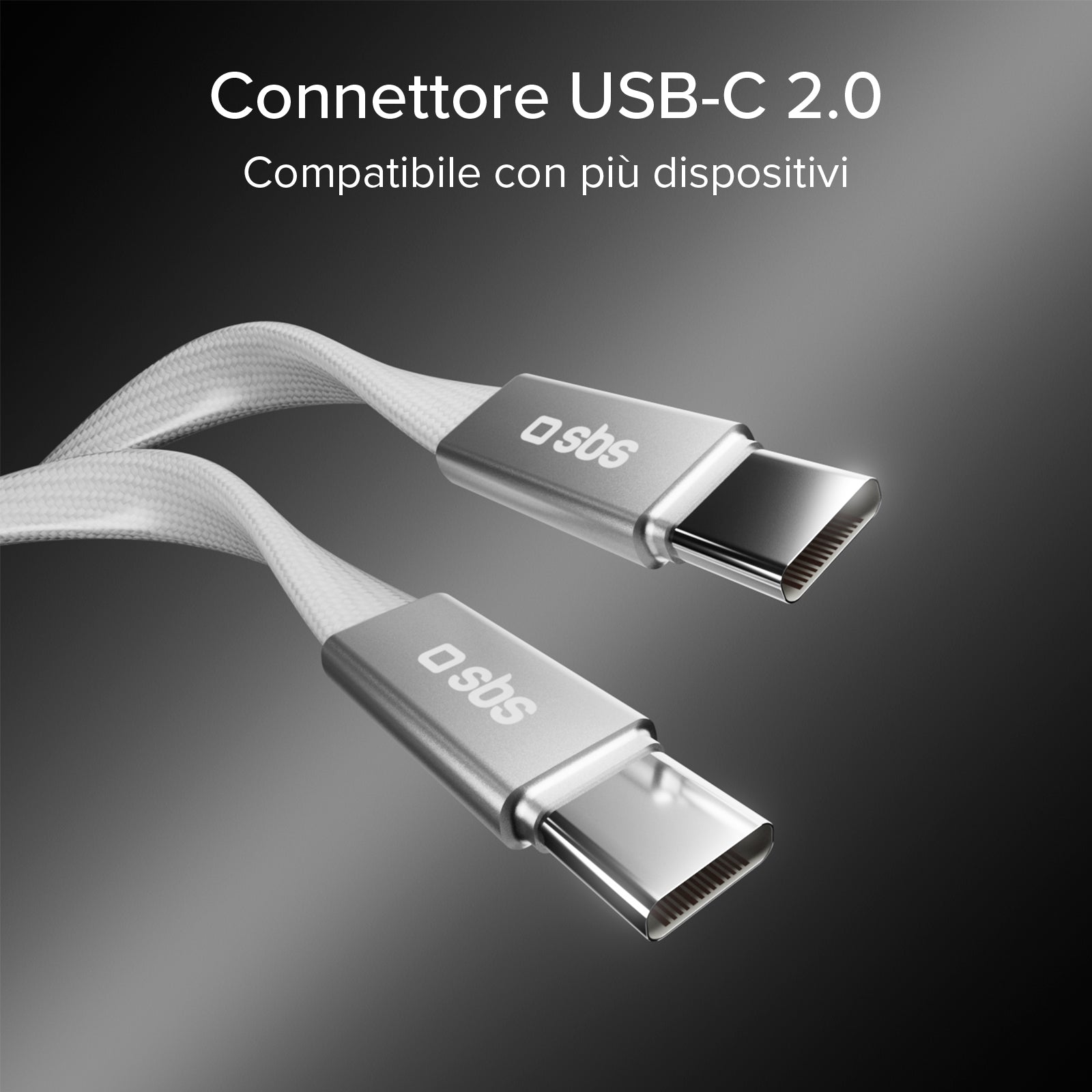 El cable de carga y datos, con conectores USB-C 2.0, 1 m