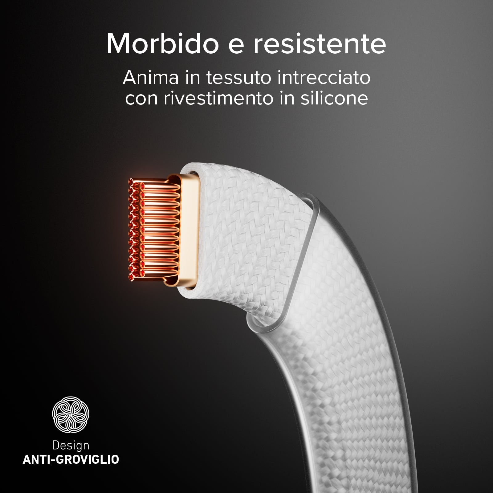 El cable de carga y datos, con conectores USB-C 2.0, 1 m