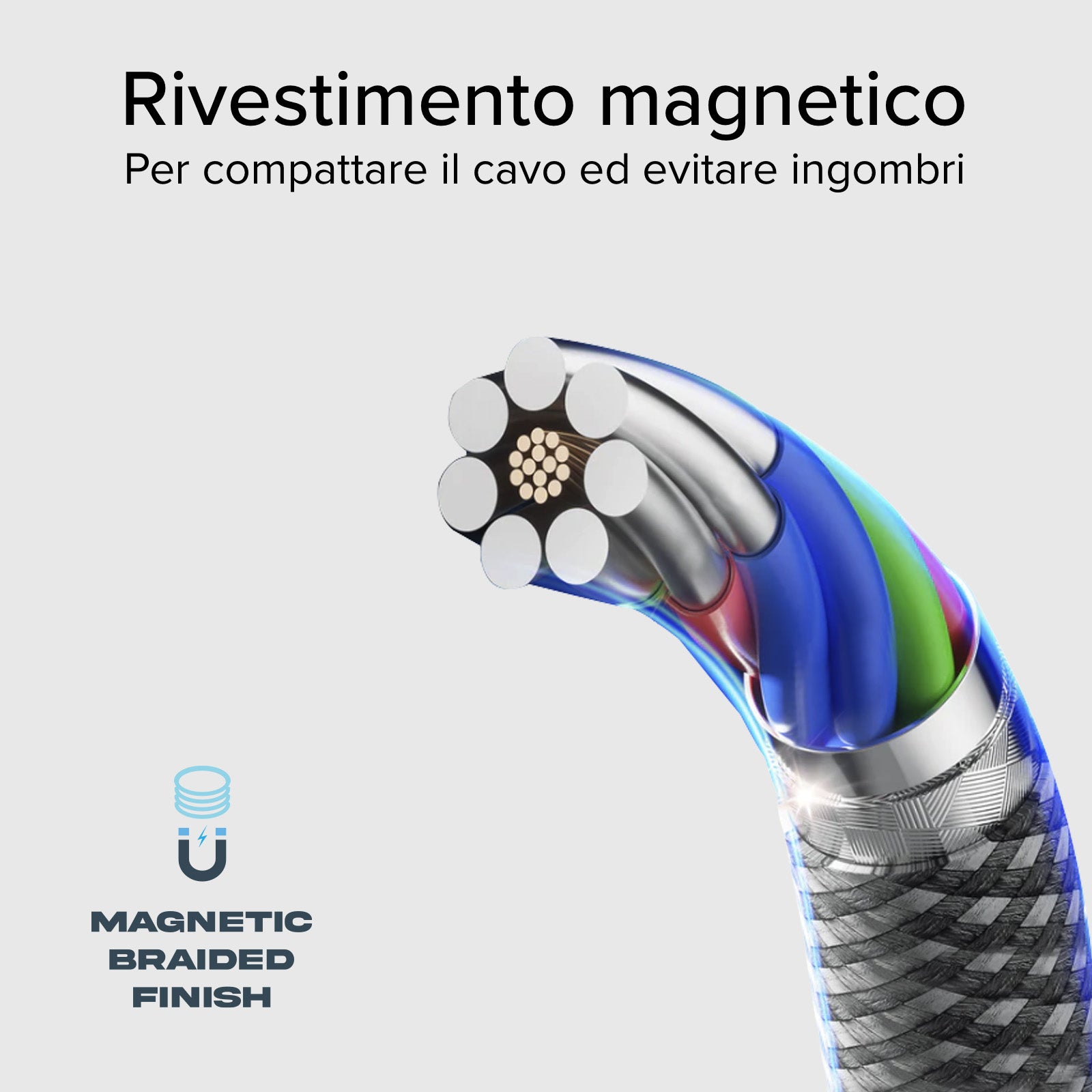Magnetisches USB-C-auf-USB-C-Kabel, 1 Meter