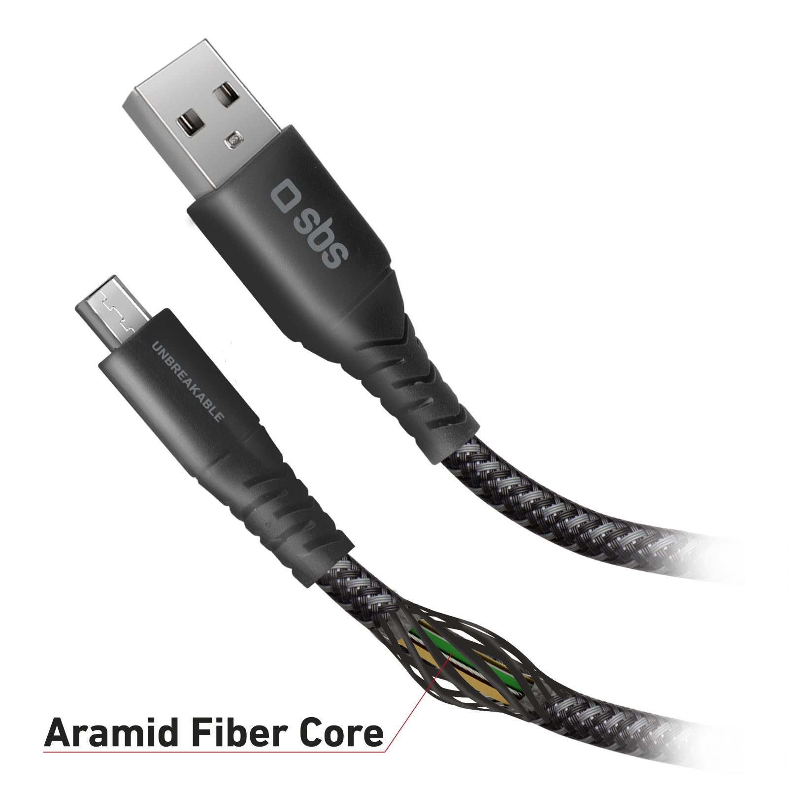 Cable USB - Micro USB de fibra de aramida