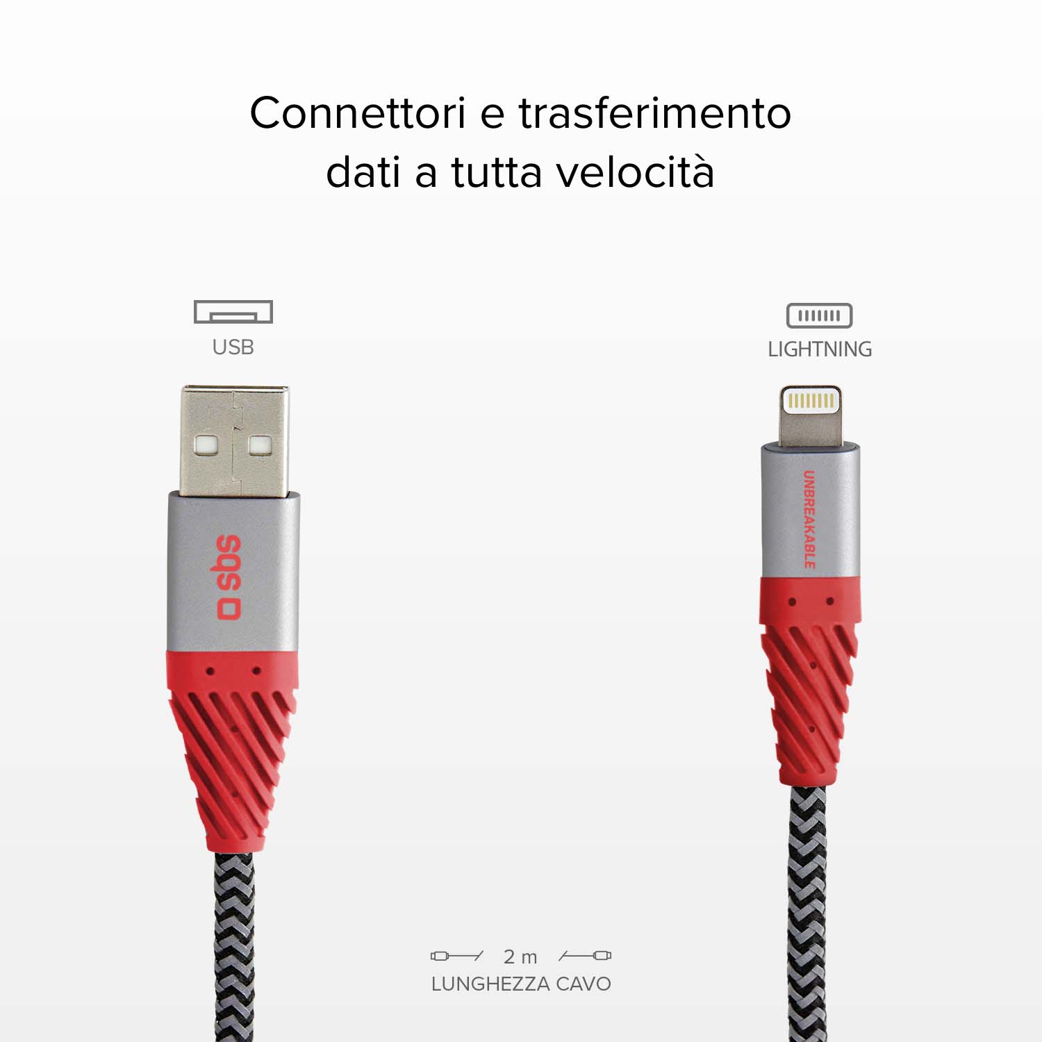 Cable reflectante de fibra de aramida USB 2.0 Lightning
