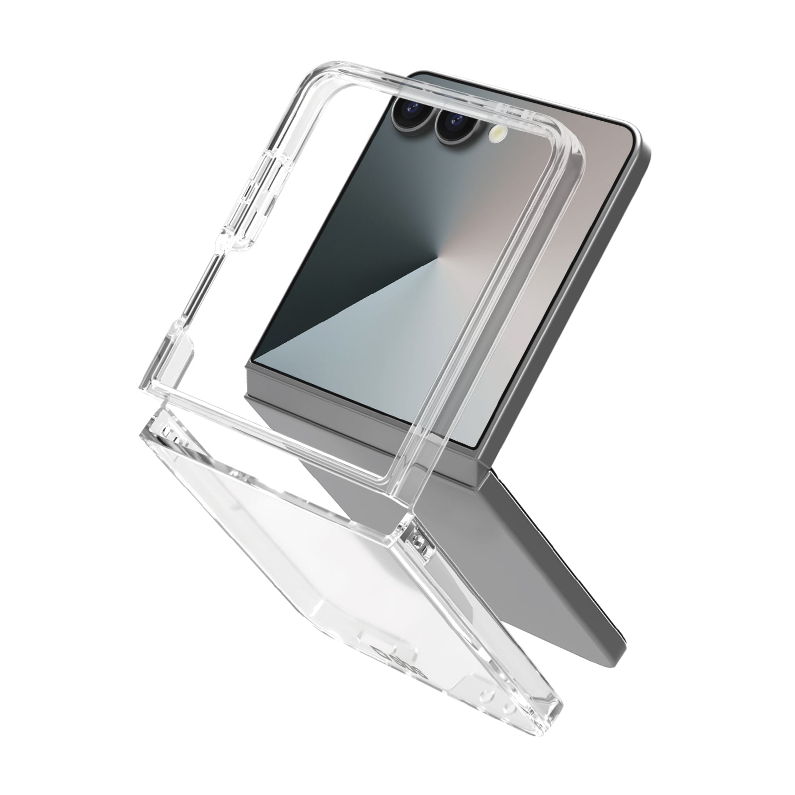 Funda híbrida para Samsung Z Flip 7, funda flip transparente