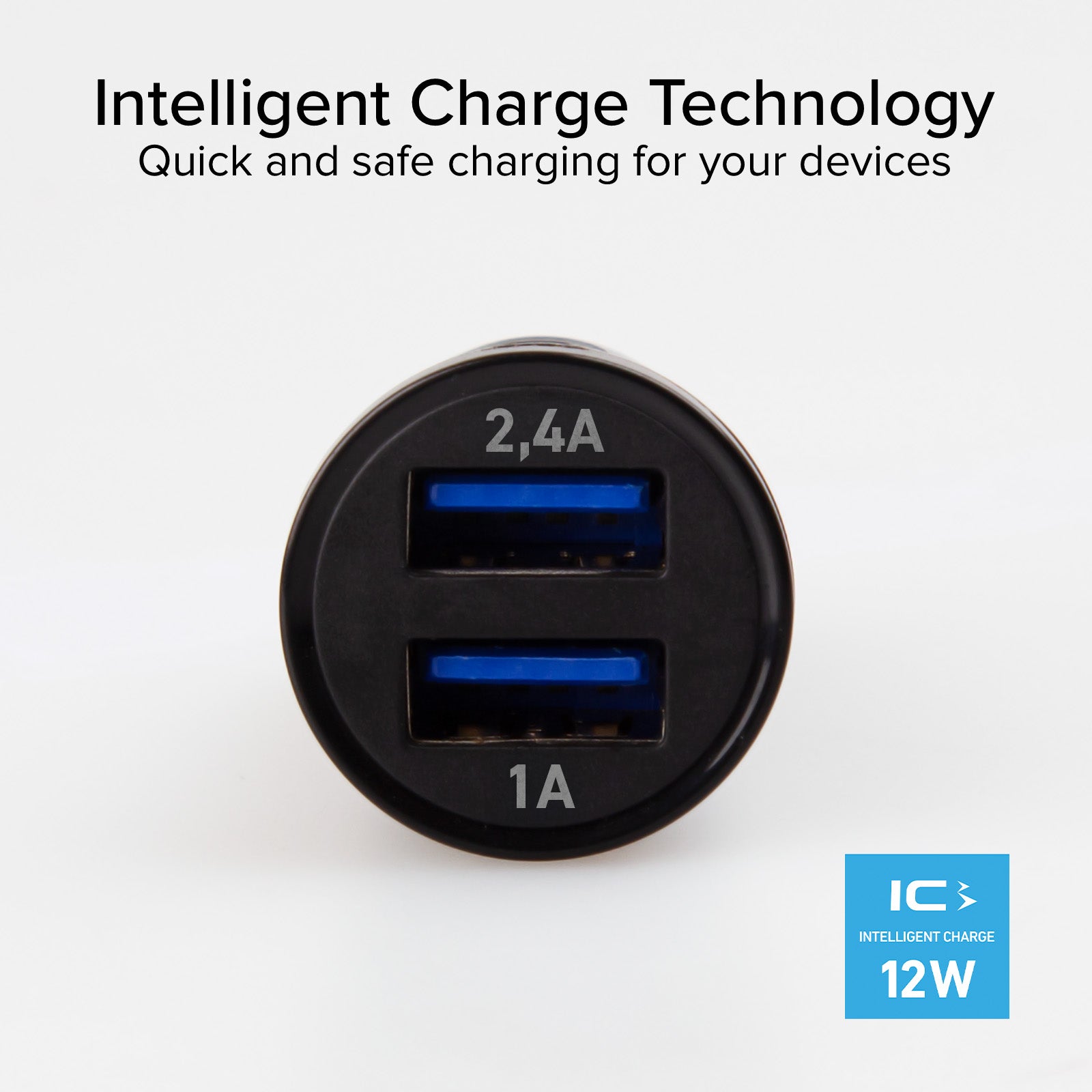 Chargeur de batteries auto avec 2 sorties USB