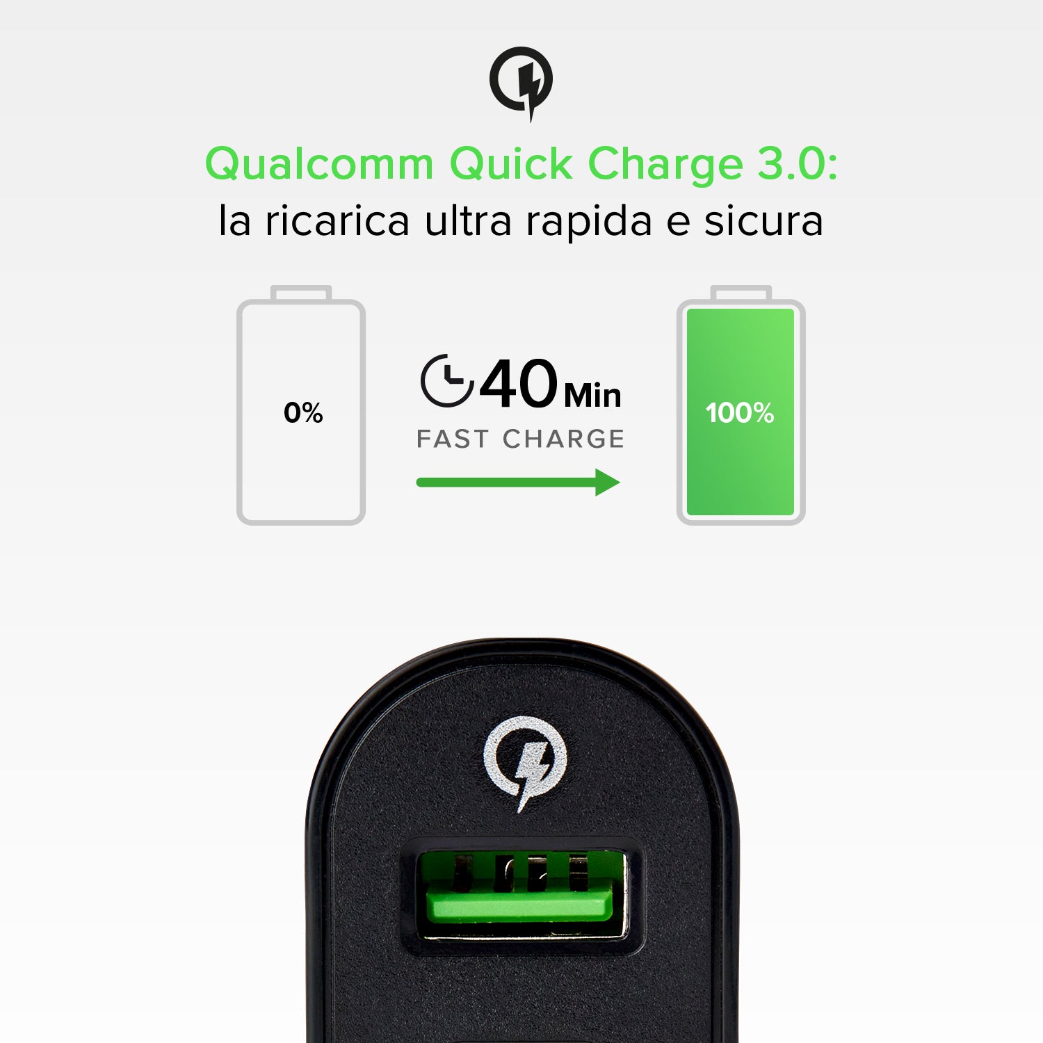 Caricabatterie da auto USB - Quick Charge