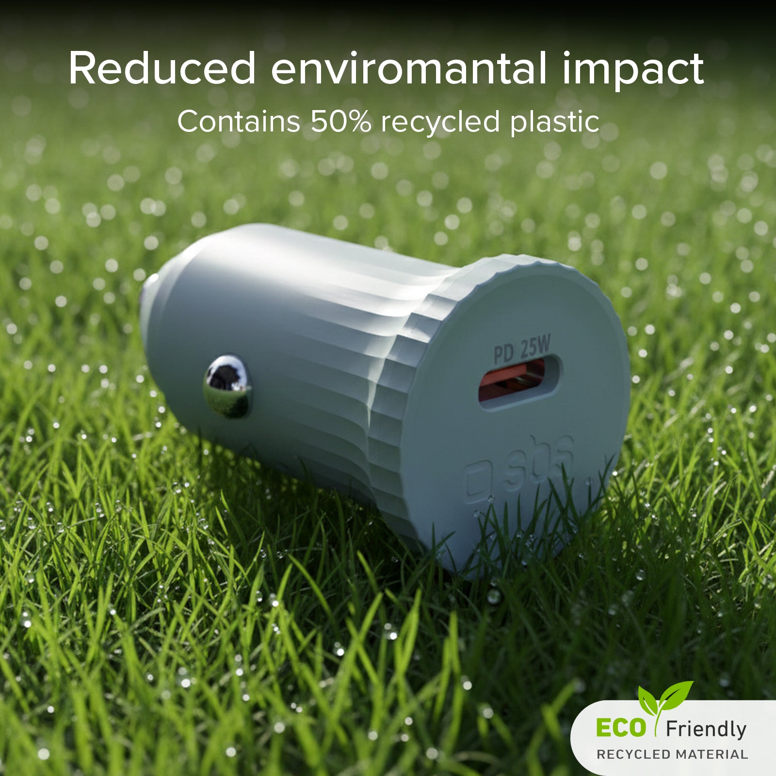 Cargador de coche con material reciclado GRS