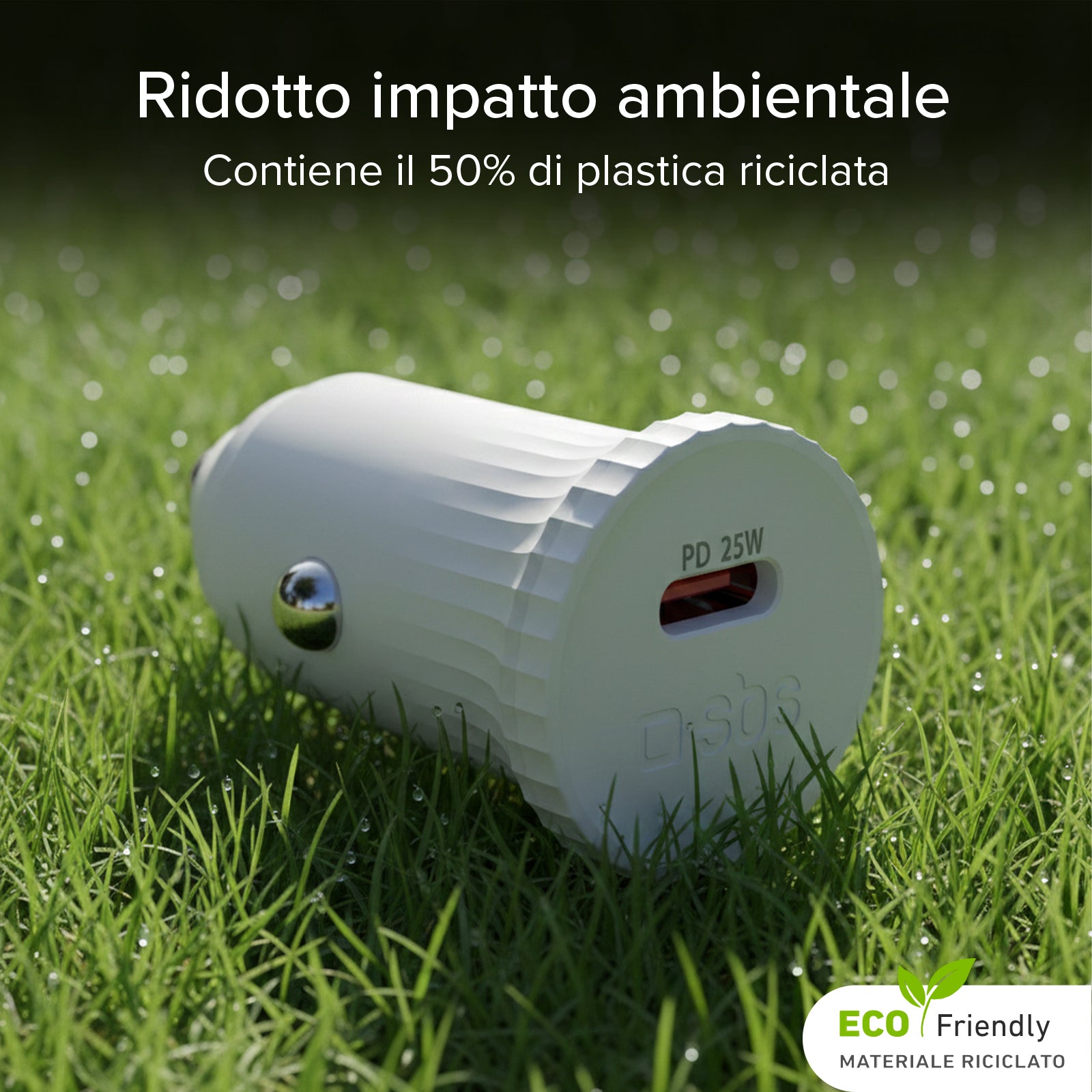 Cargador de coche con material reciclado GRS