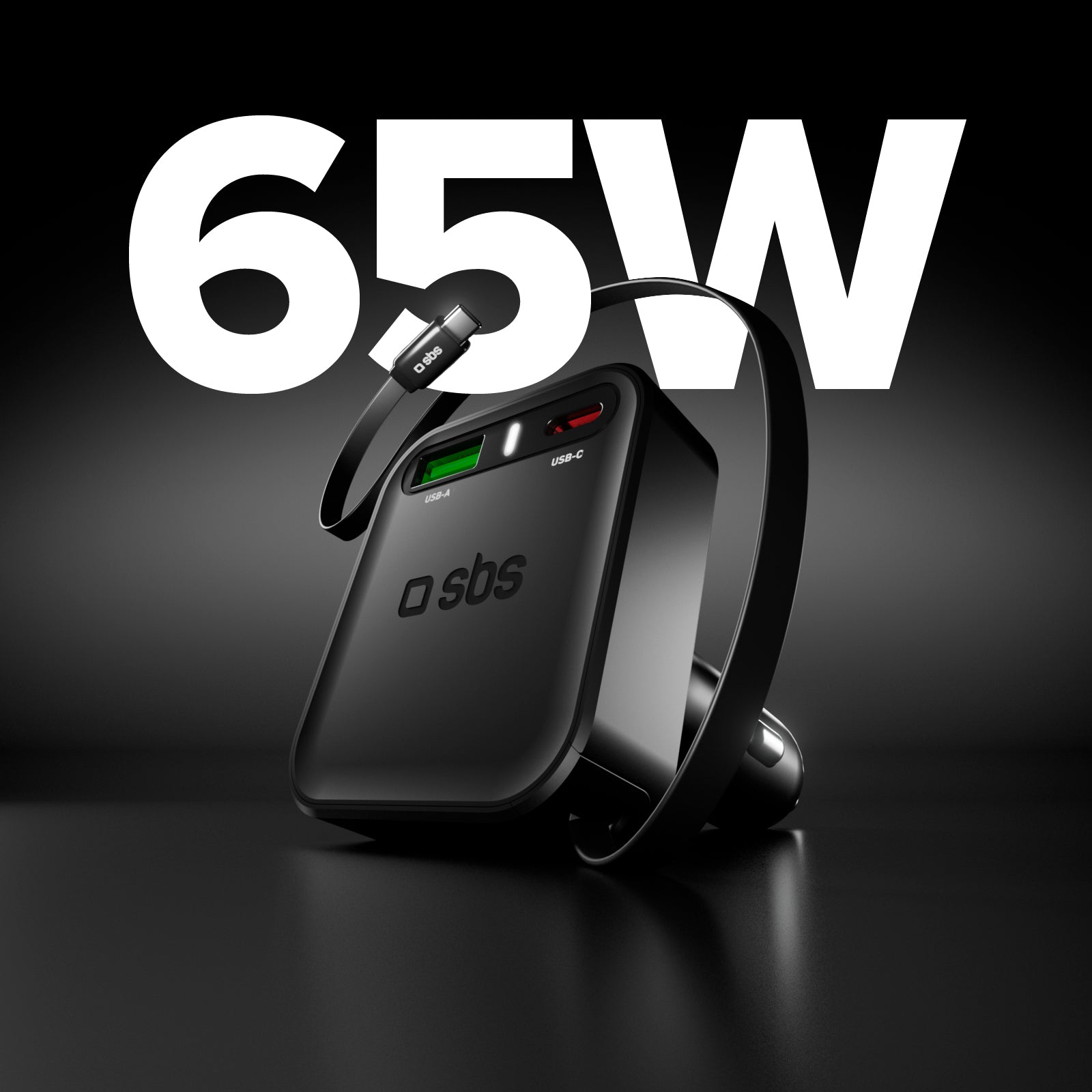 Car charger with integrated retractable cable