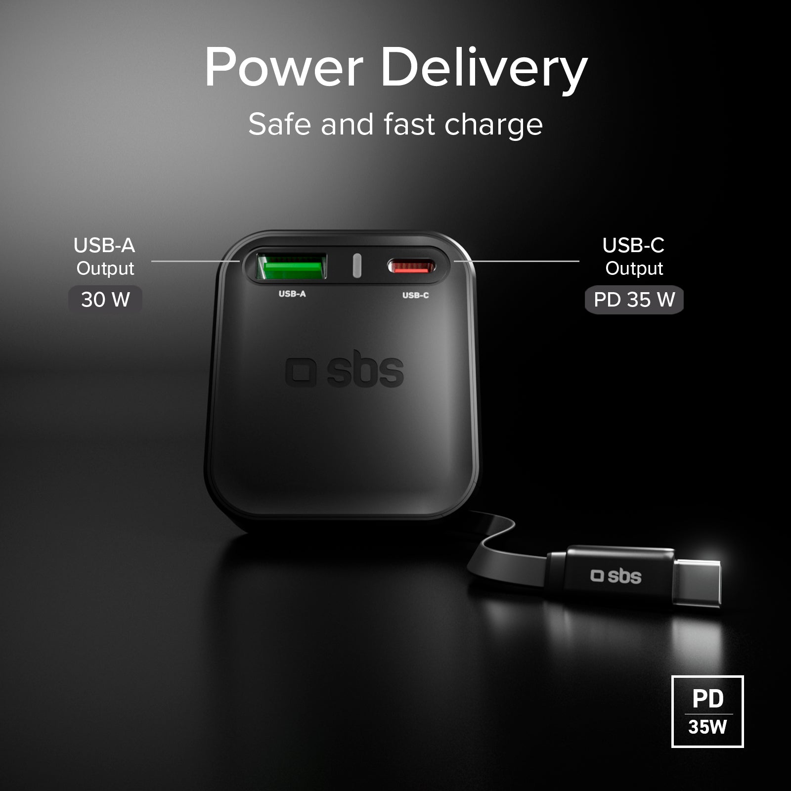 Cargador para coche con cable retráctil integrado