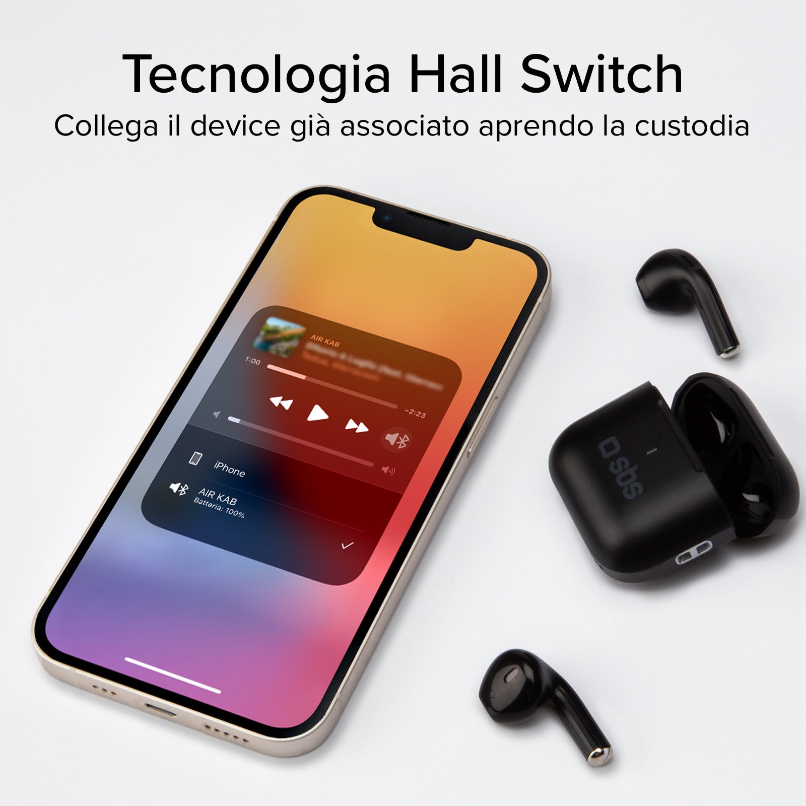 Auricolari TWS con custodia di ricarica da 250 mAh