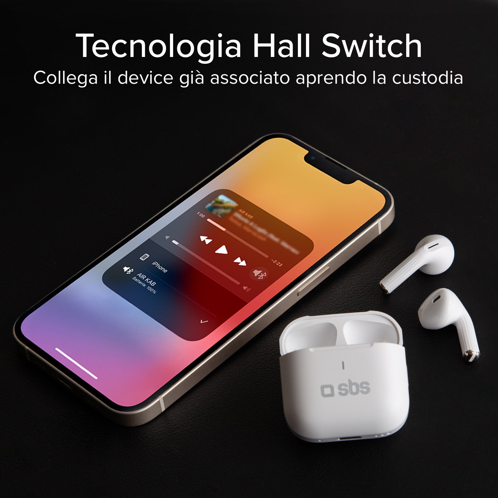 Auricolari TWS con custodia di ricarica da 250 mAh