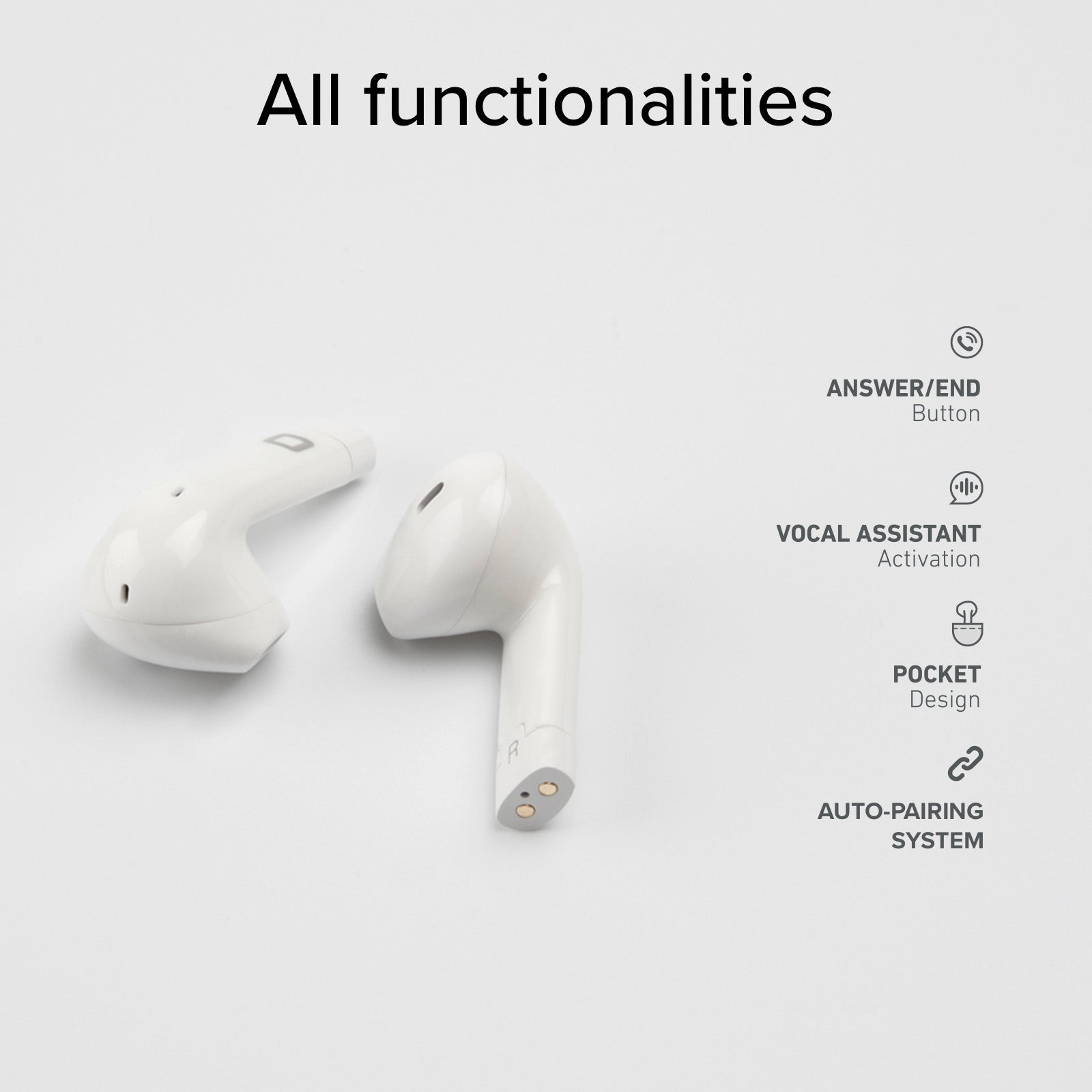 Auricolari TWS tascabili con custodia di ricarica