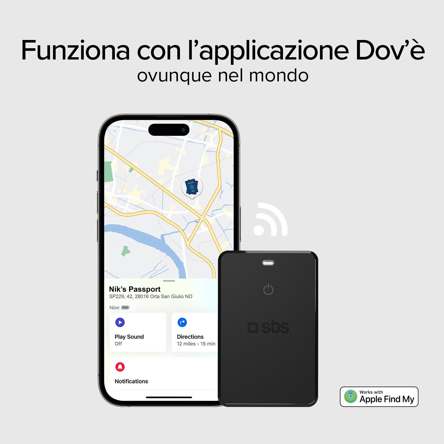 Localisateur d'objets ultra-mince compatible avec Apple Find My
