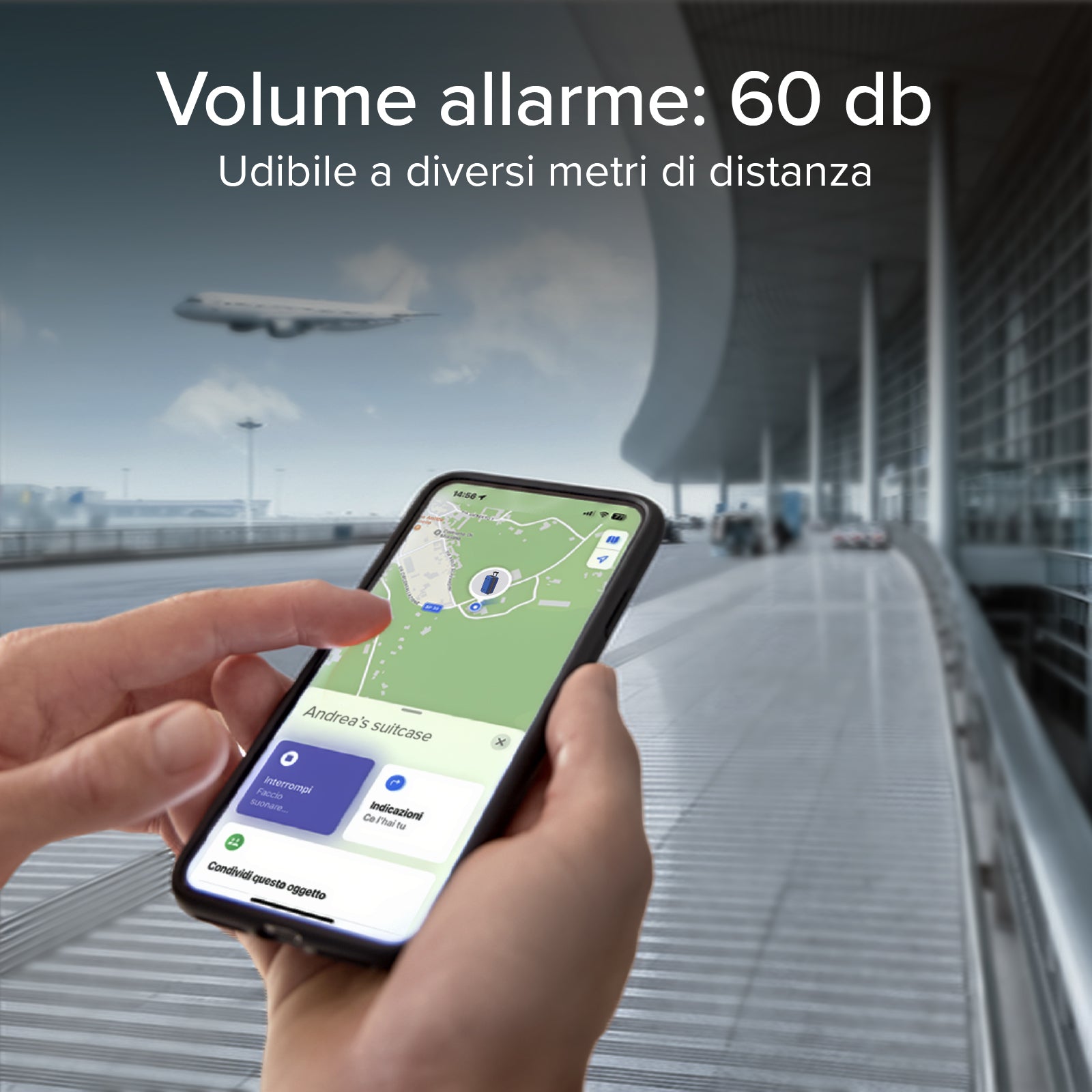 TSA-Schloss mit Tracker und doppelter Kompatibilität für Apple Find My und Google Find Hub, ideal für Koffer