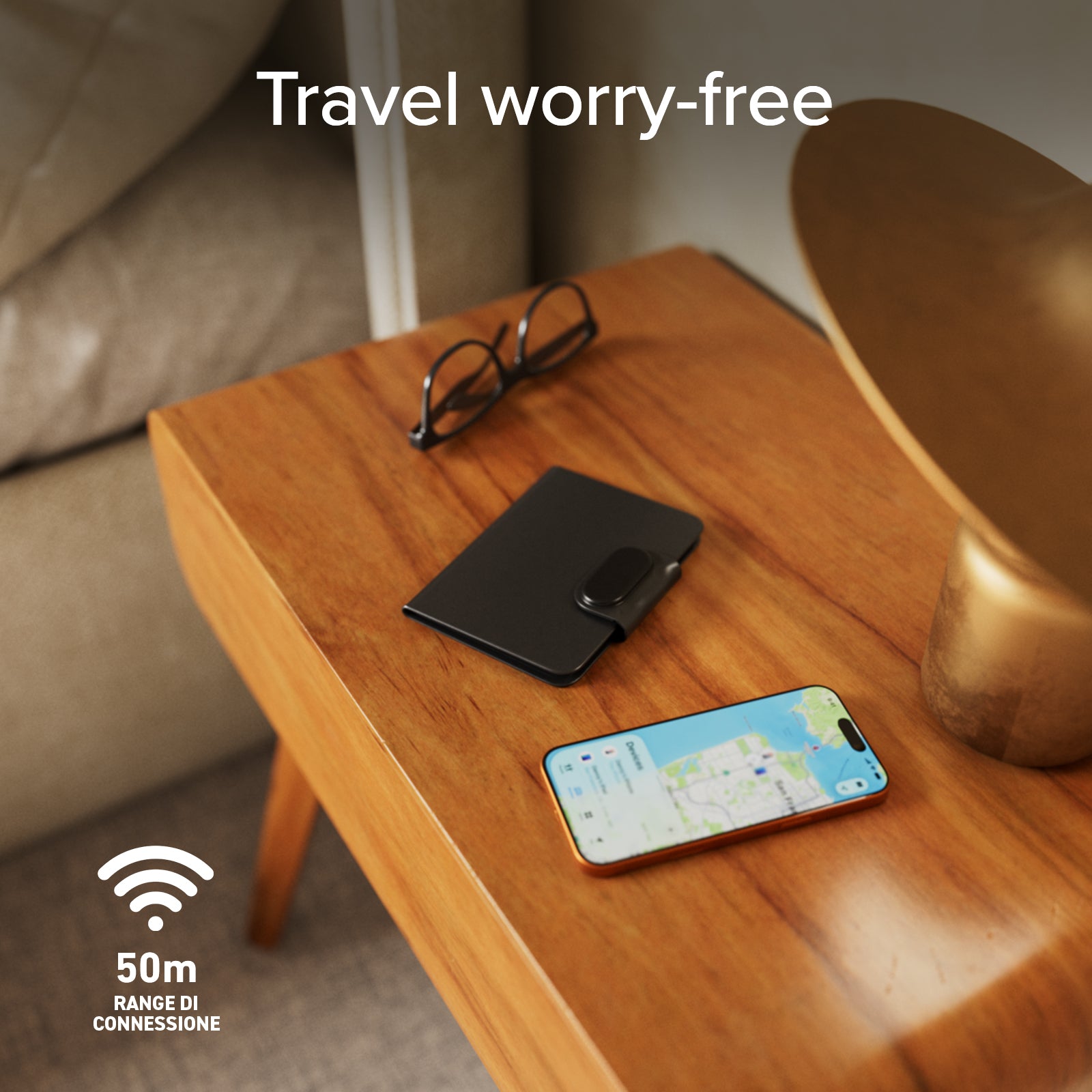 Porte-passeport Track My Passport avec tracker Apple Find My/Google Find Hub
