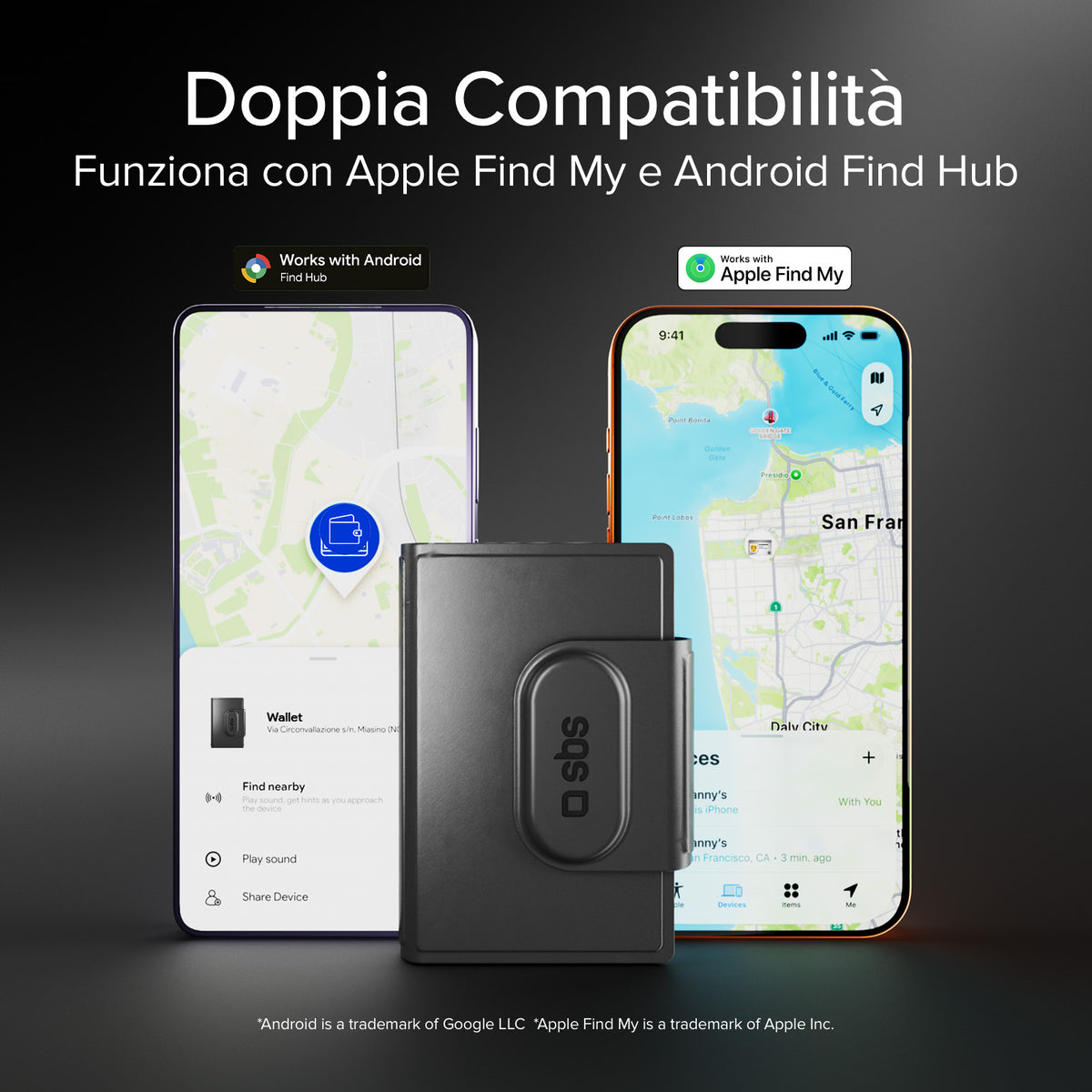 Track My Wallet Card Holder with Tracker Compatible with Apple Find My and Google Find Hub