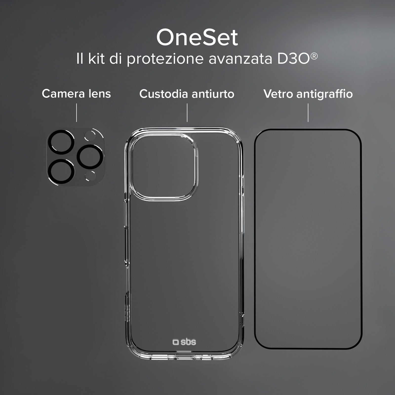 Kit Protezione totale D3O per iPhone 16 Pro Max