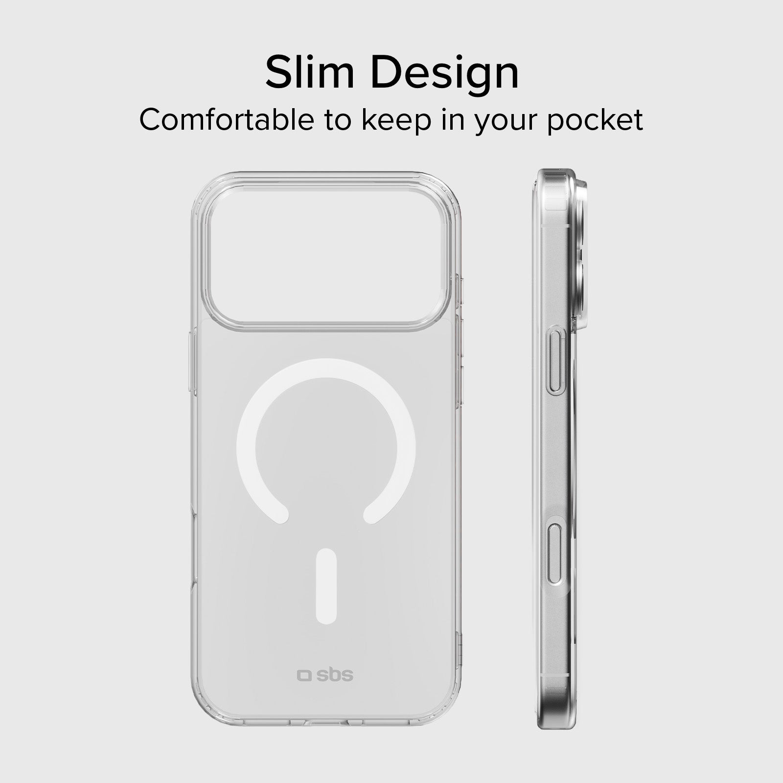 Funda transparente y fina para iPhone 17 Pro compatible con carga MagSafe