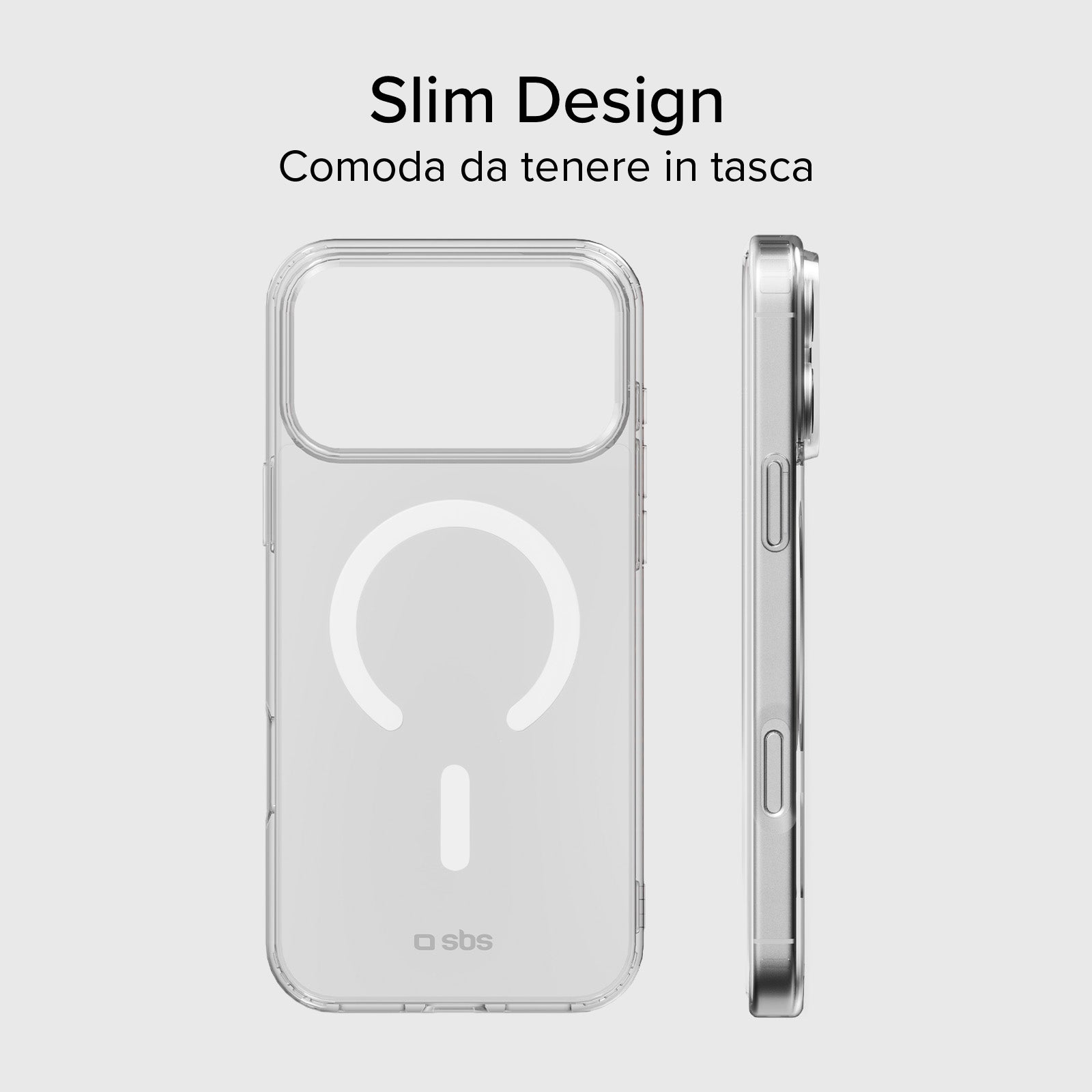 Funda transparente y fina para iPhone 17 Pro compatible con carga MagSafe