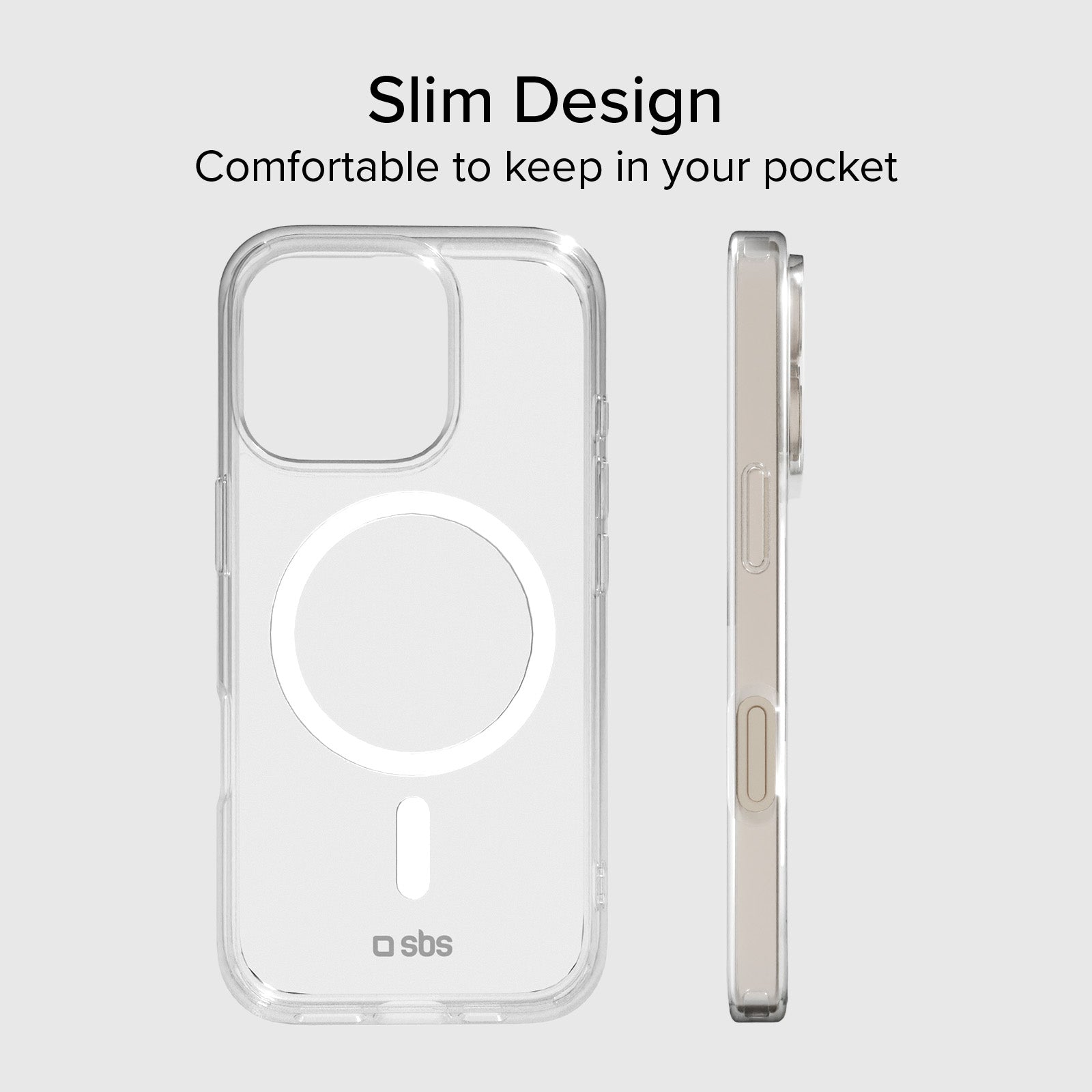 Rigid transparent case compatible with MagSafe charging for iPhone 15 Pro Max