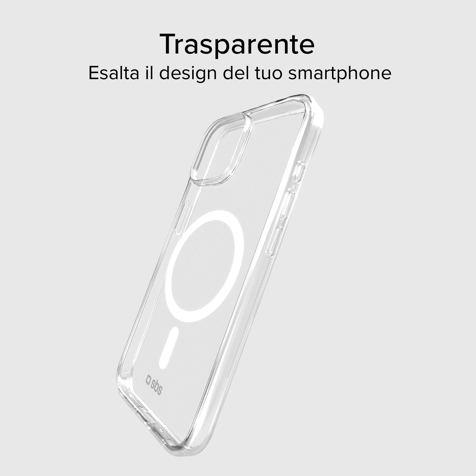 Cover trasparente rigida compatibile ricarica MagSafe, iPhone 15 Plus/14 Plus
