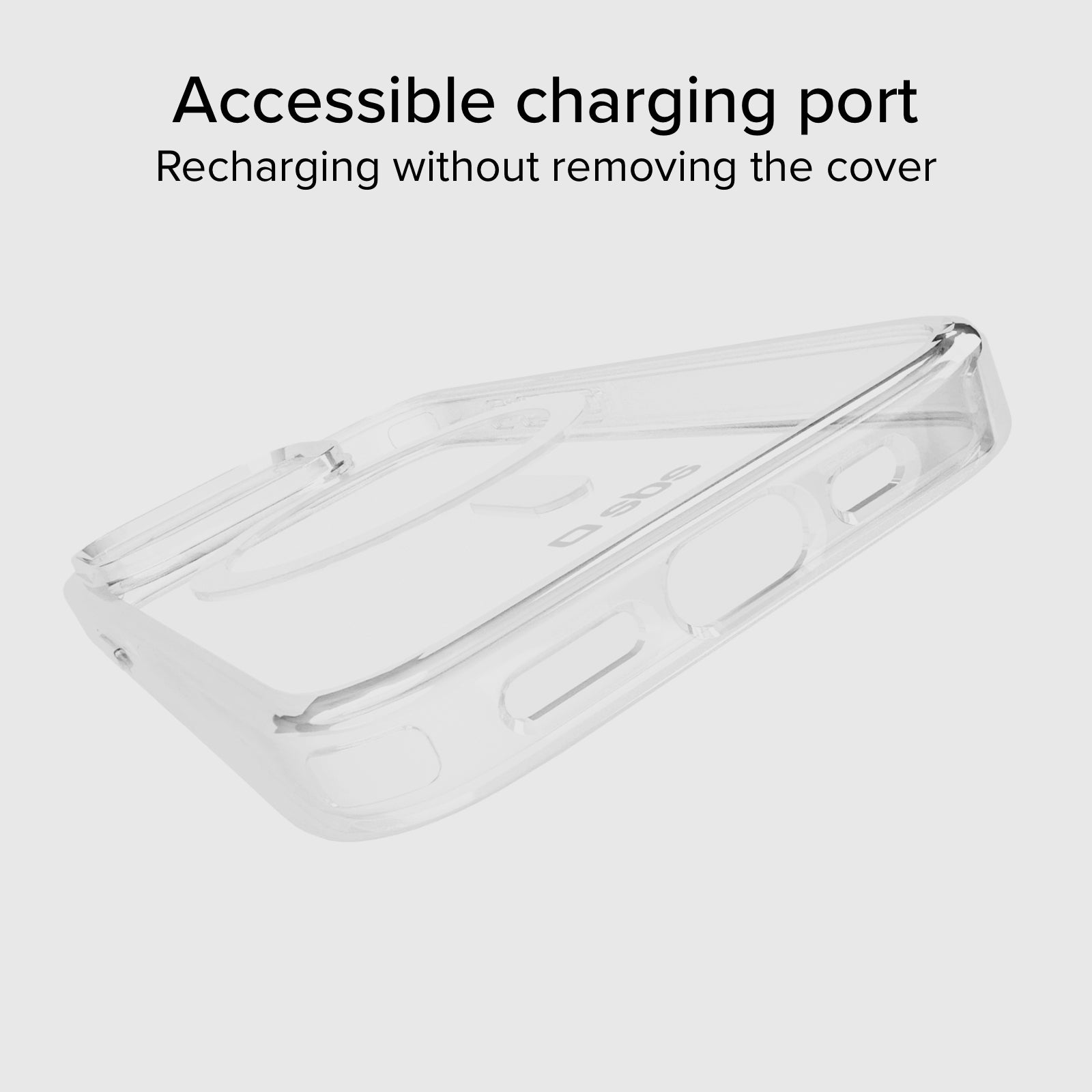 Funda rígida transp. carga MagSafe iPhone 15 Plus/14 Plus