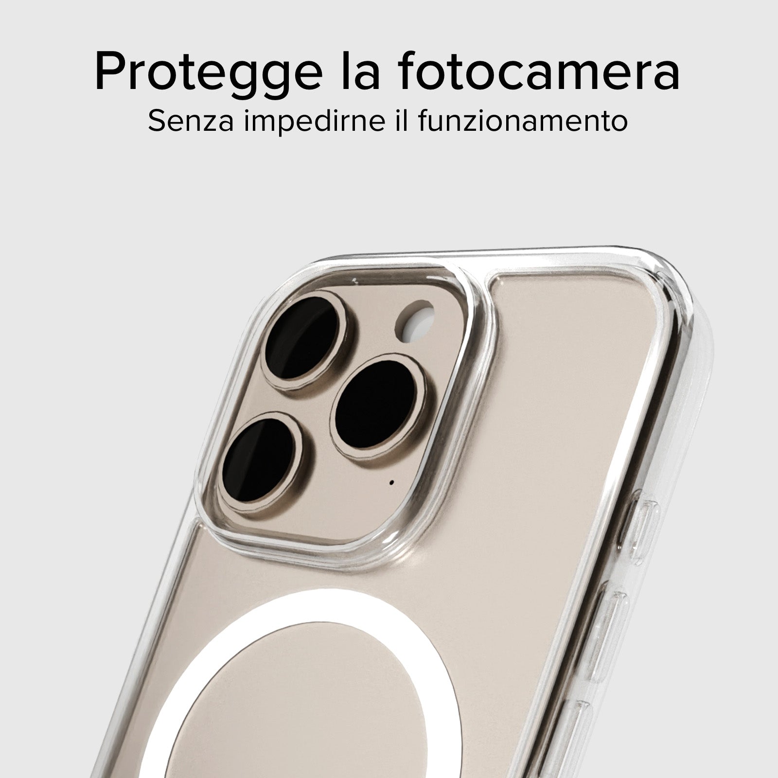 Cover trasparente rigida compatibile con ricarica MagSafe per iPhone 16 Pro Max