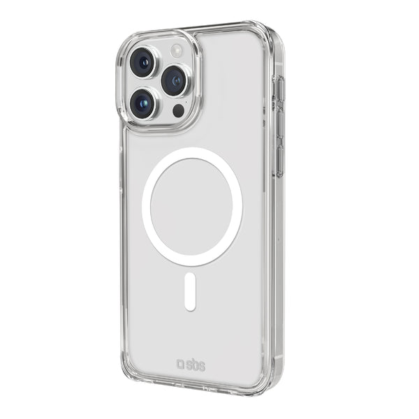 SBS Mag Frame Case - Cover MagSafe per iPhone 16 Pro - Flessibile e Resistente, Protezione Antiurto e Antigraffio, Protezione Fotocamere, Materiale TPU, Design Slim, Trasparente e Blu