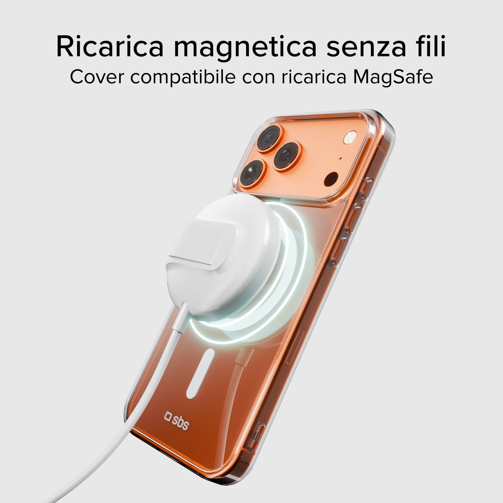 Cover trasparente rigida compatibile con ricarica MagSafe per iPhone 17 Pro Max