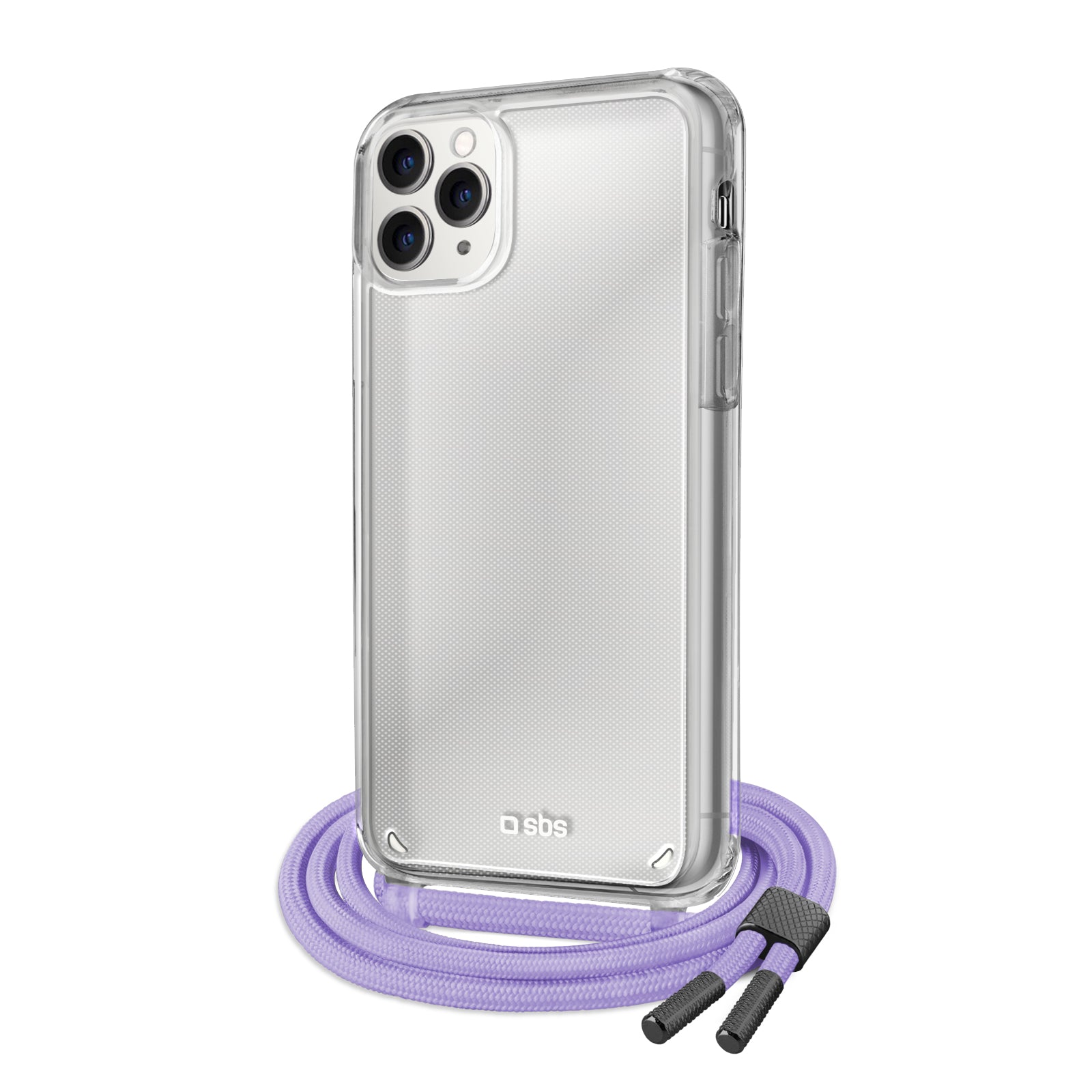 Cover trasparente con laccio da collo colorato per iPhone 11 Pro