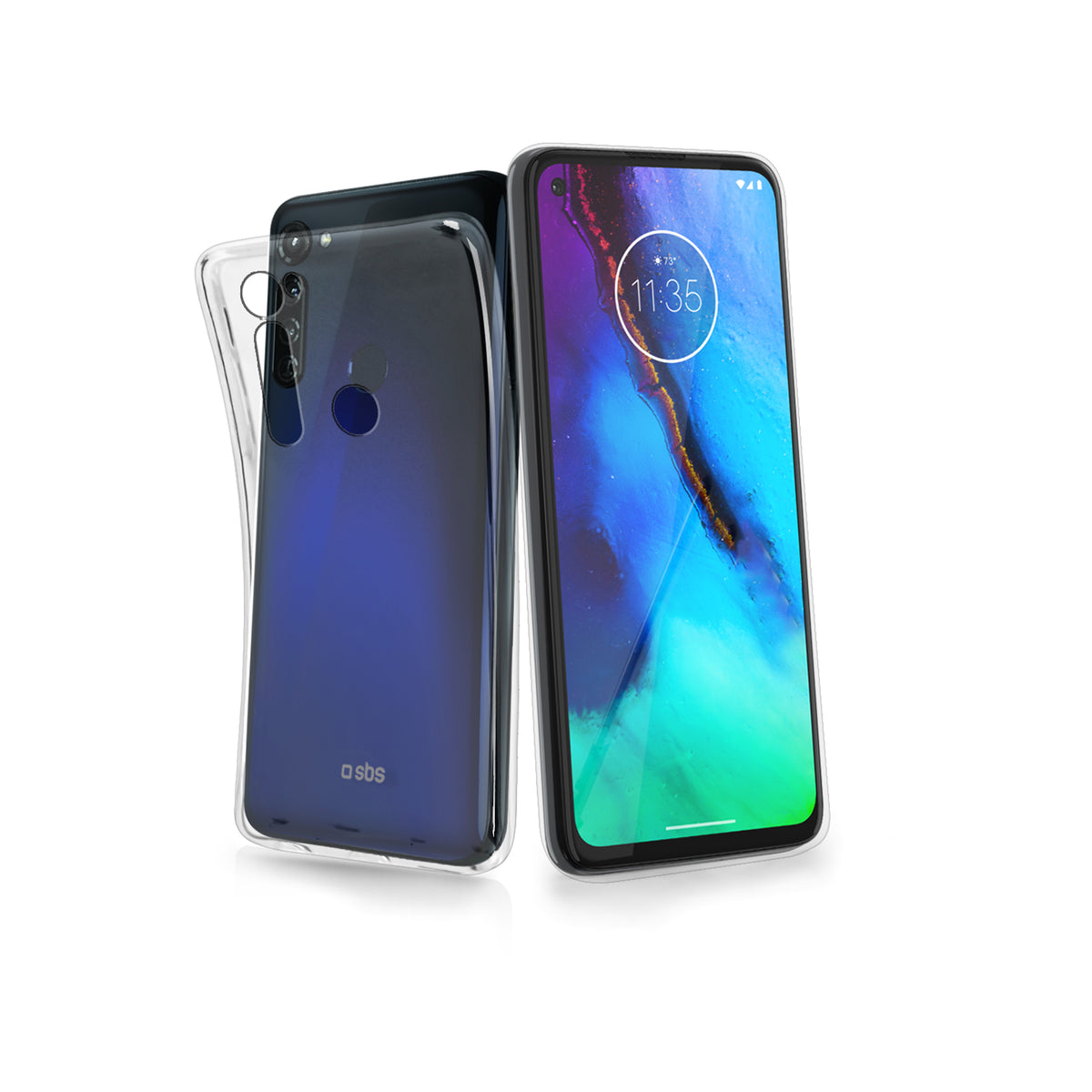 Suncase - Custodia compatibile con Motorola Moto G 5G Plus, con linguetta di estrazione, in pelle, colore: Bianco